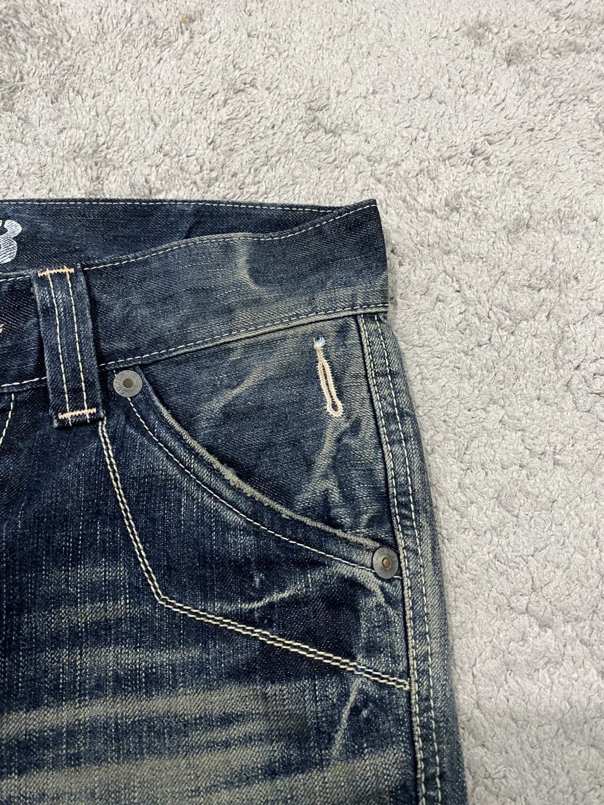 Edwin NEED GONE ‼️ Edwin 503 Blue Trip Black Flare Washed Denim Size US 31 - 14 Thumbnail