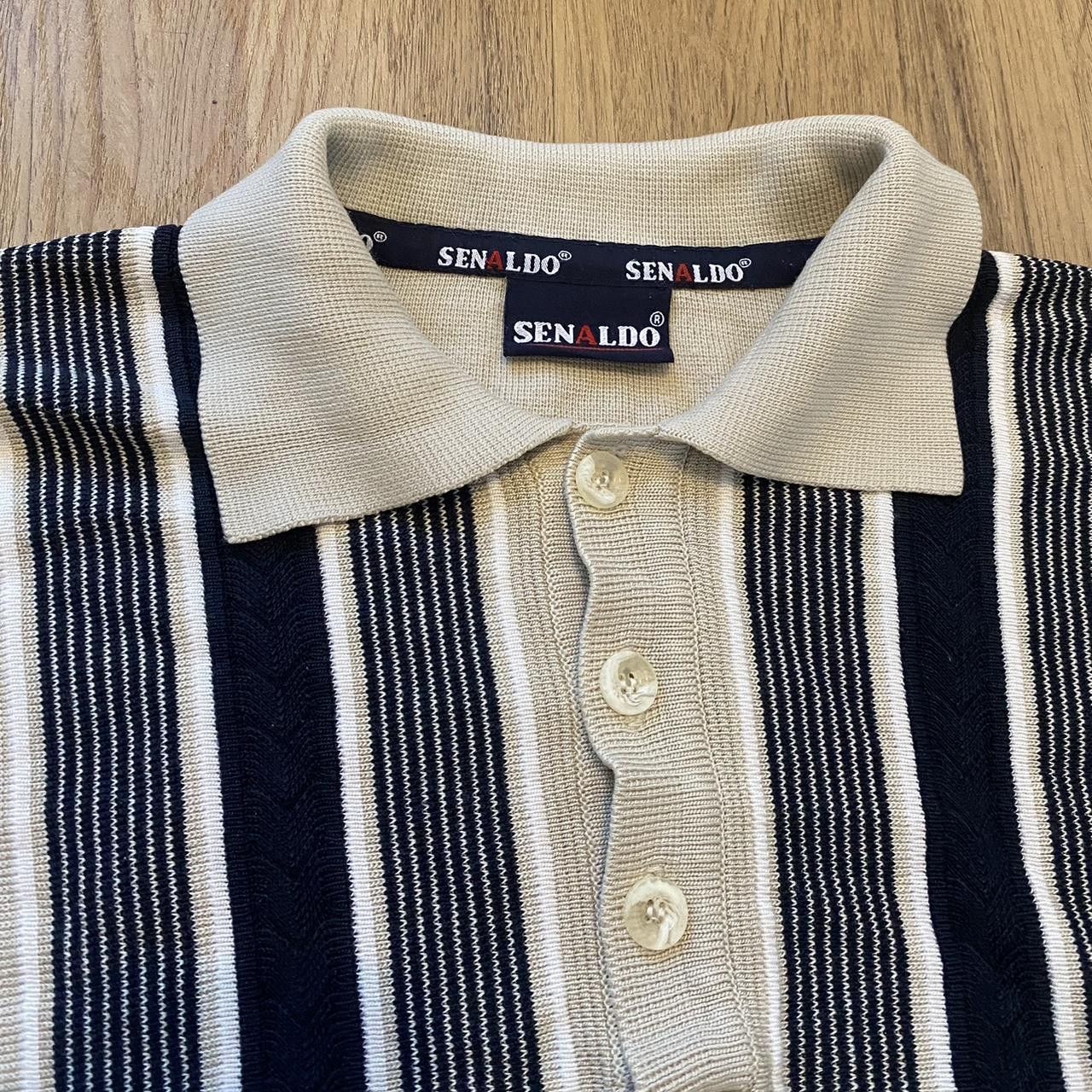 Other Cream and black striped polo sweater Vintage Boxy Size US M / EU 48-50 / 2 - 3 Thumbnail