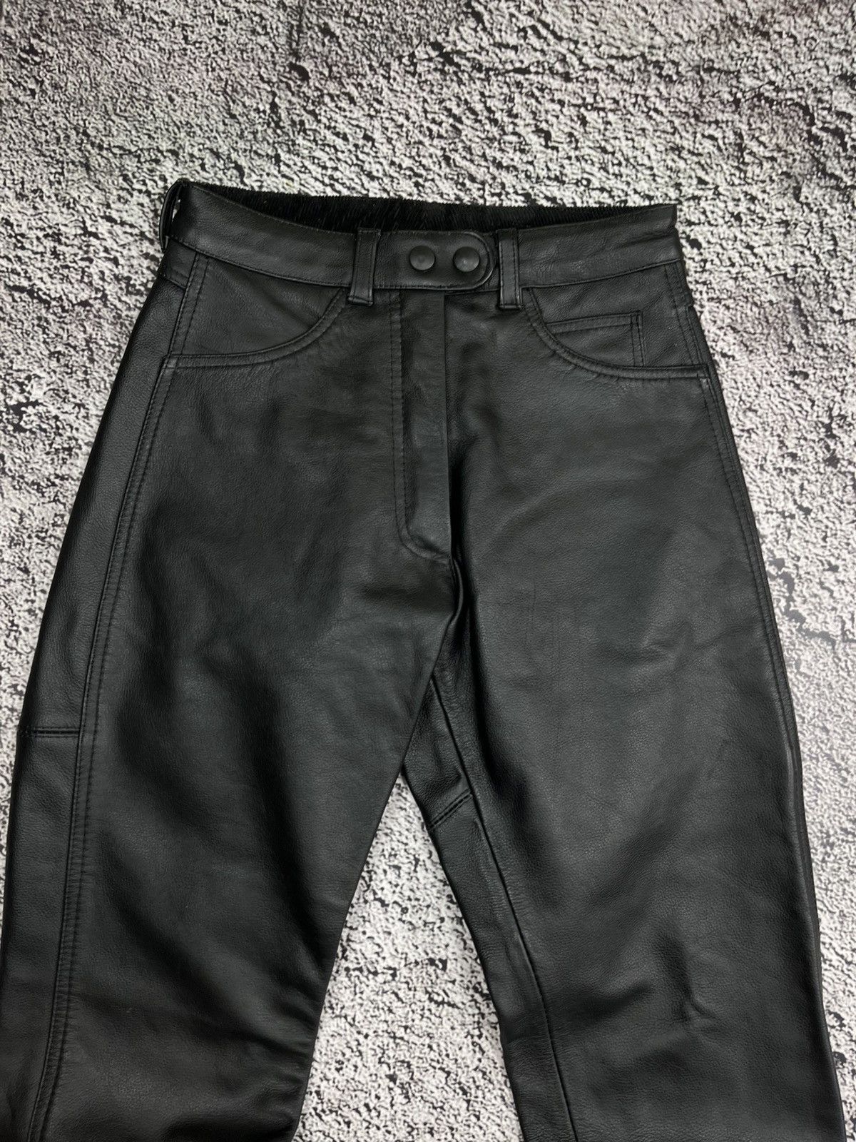 Leather Vintage 90s Leather Biker Opium Gothic Pants Rave Size 27" / US 4 / IT 40 - 6 Thumbnail