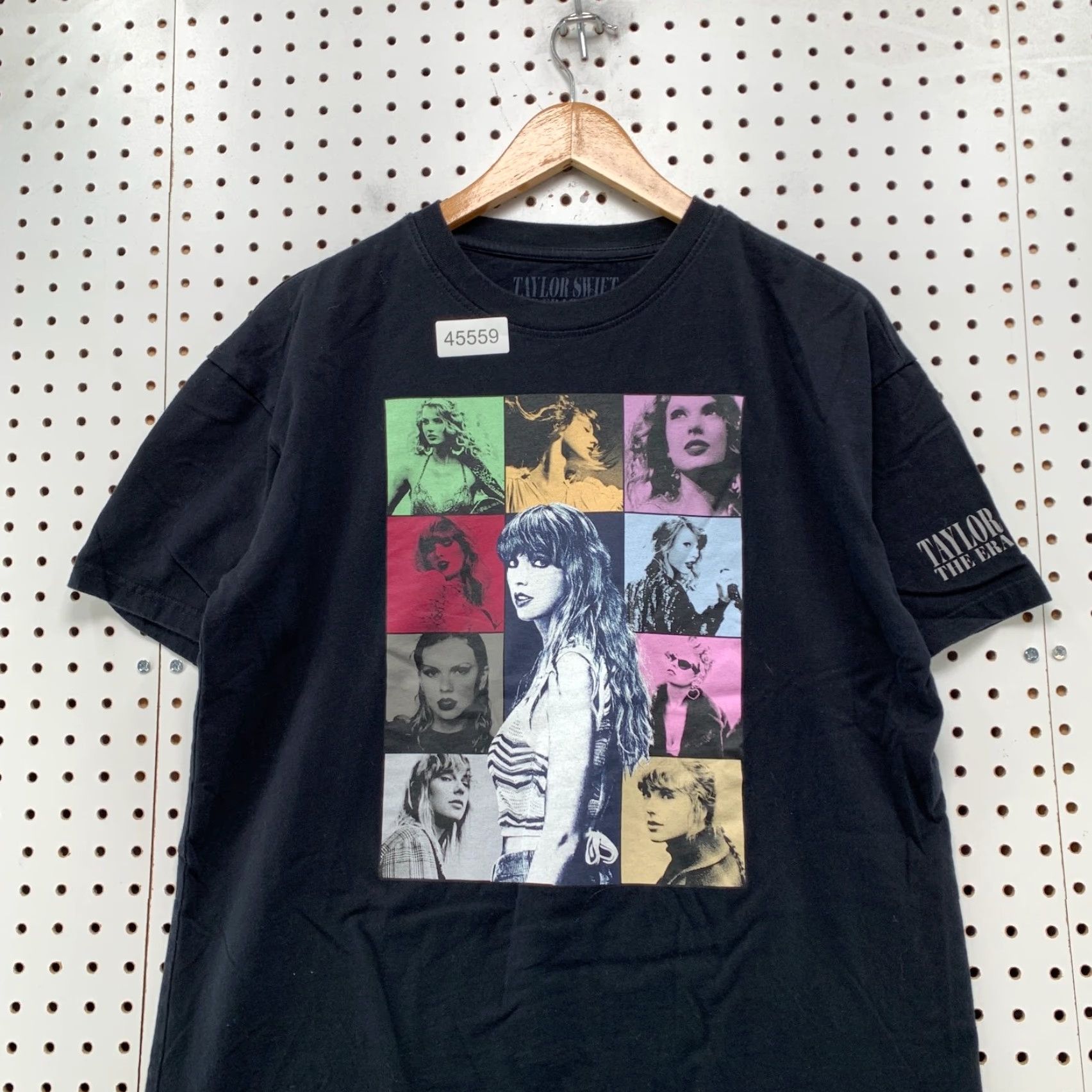 Vintage Taylor Swift T Shirt Mens Medium Black The Eras Tour Graphic Pop Music Size US M / EU 48-50 / 2 - 3 Thumbnail