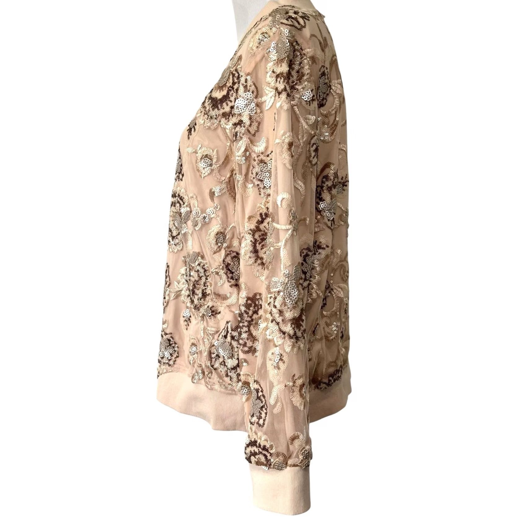 Vintage Chico’s Black Label Sequin Lace Bomber Jacket Floral Peachy Pink Size 2 US 12/14 Jacket Womens Bomber Pink Sequin Lace 12/14 US 2 Size L / US 10 / IT 46 - 4 Thumbnail