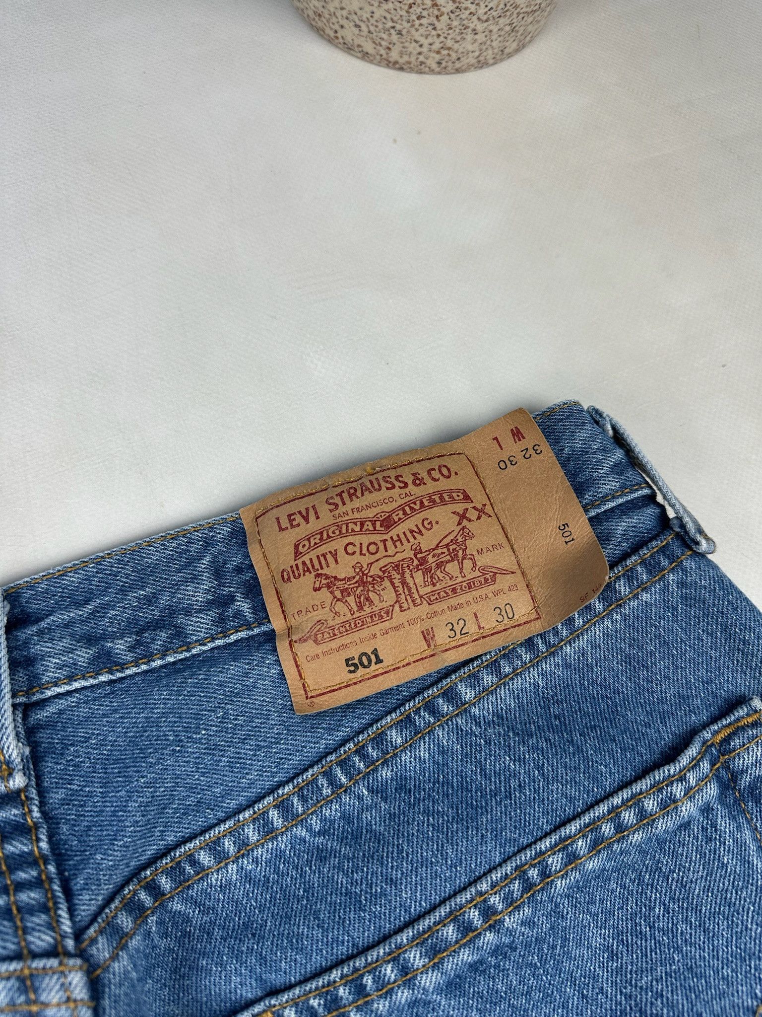 Levi's 90s Vintage Levis 501 Jeans blue washed Size US 32 / EU 48 - 10 Thumbnail