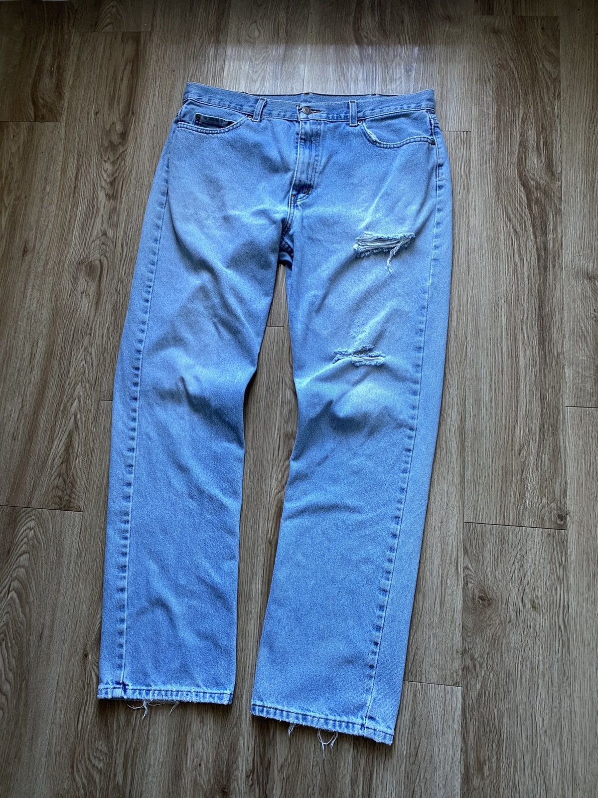 Vintage Vintage Light Wash Distressed Denim Jeans Size US 34 / EU 50 - 3 Thumbnail