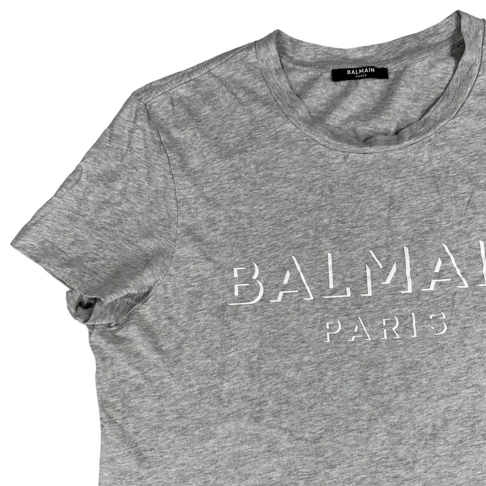 Balmain Balmain Size M T-Shirt Grey 3D Illusion Block Logo Tee Size US M / EU 48-50 / 2 - 6 Thumbnail