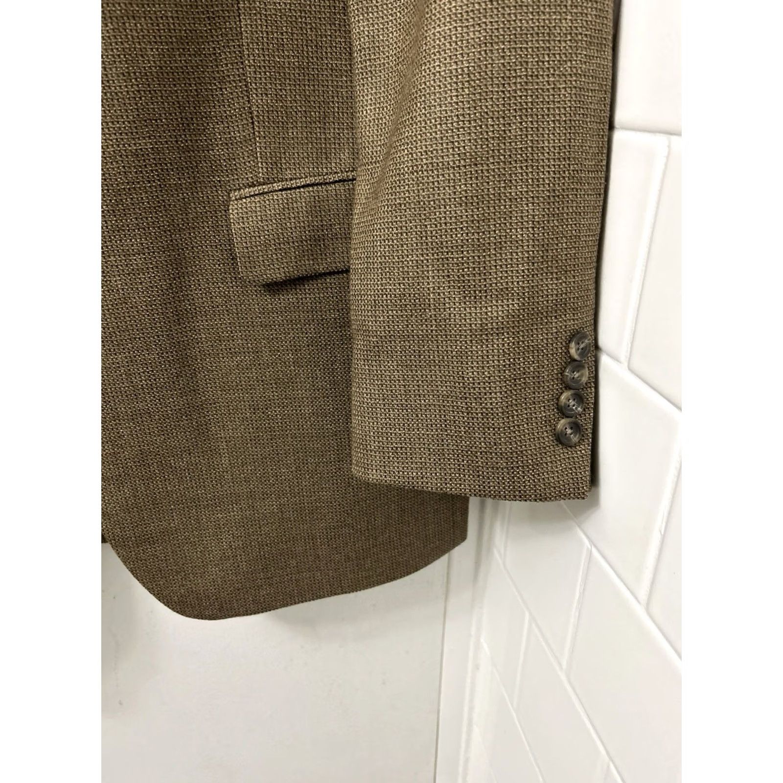 Ralph Lauren VINTAGE? (No) Lauren Ralph Lauren Blazer Mens 42L Brown 100% Wool Basketweave Sport Coat Shirt? Size 42R - 5 Thumbnail