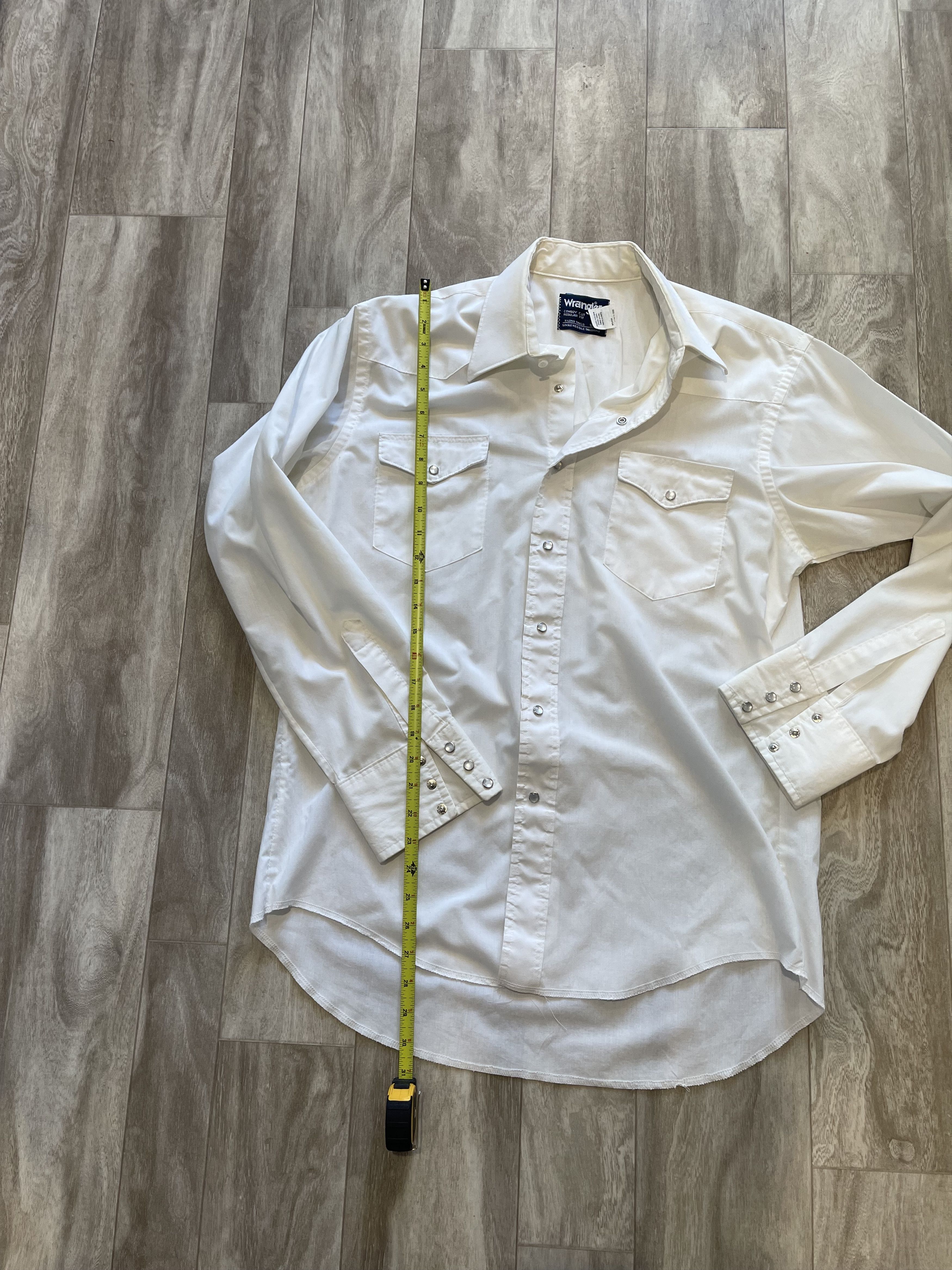 Vintage Wrangler Western Pearl Snap Shirt Made in USA White SzM Size US M / EU 48-50 / 2 - 7 Thumbnail
