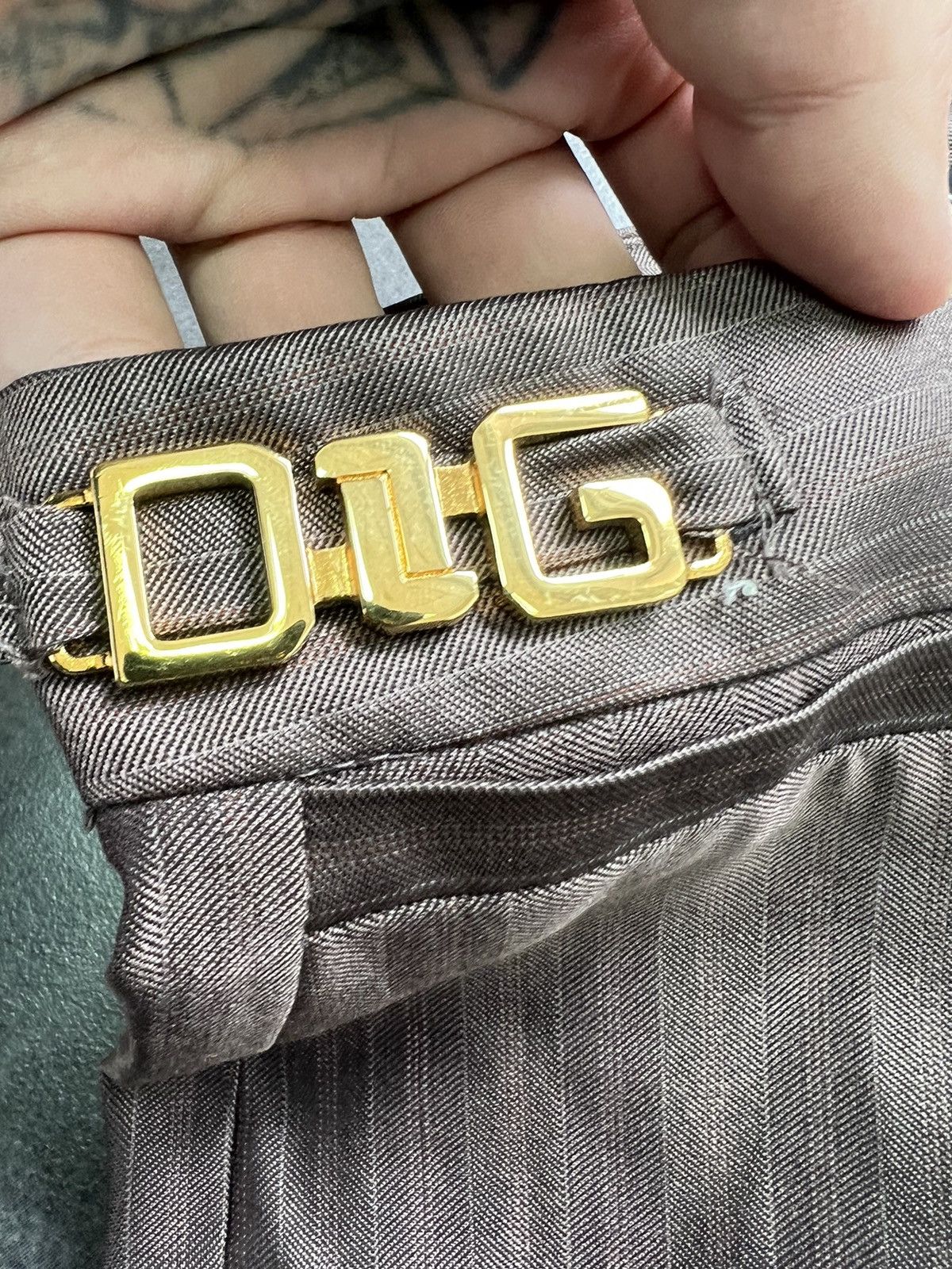 Dolce & Gabbana × Vintage D&G Golden logo Dolce & Gabbana wool silk pants trousers Size 26" / US 2 / IT 38 - 3 Thumbnail