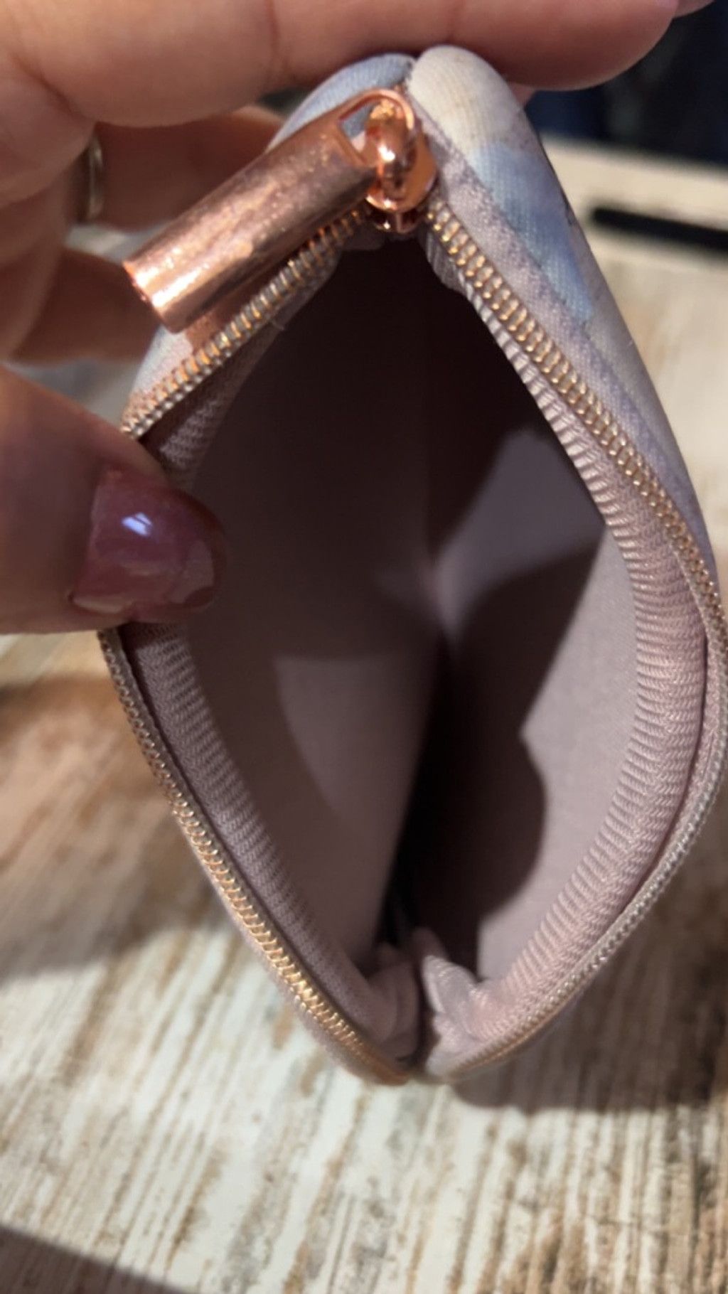 The Unbranded Brand Women's Unbranded Wallet One Size Beige Blue Terrazzo Print Size ONE SIZE - 3 Thumbnail