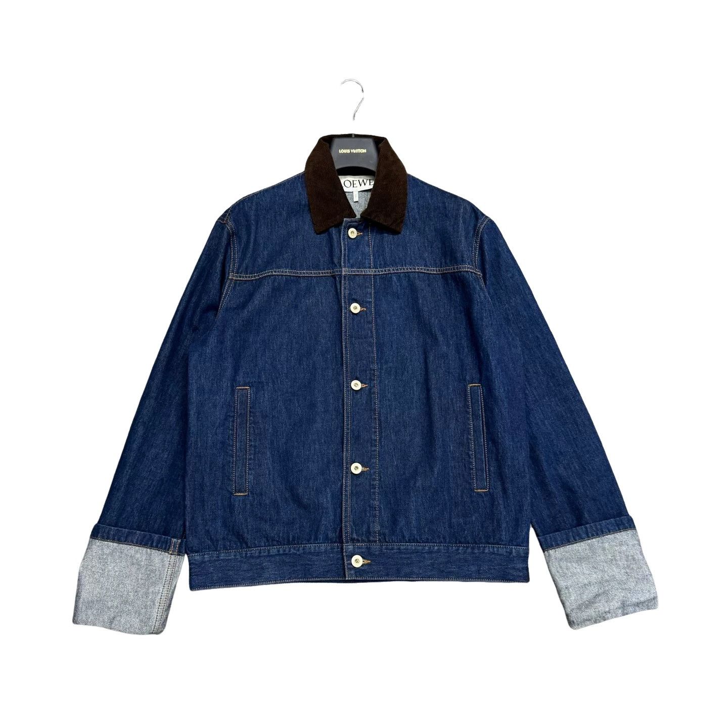 Loewe Loewe Corduroy Collar Denim Jacket Size S Size US S / EU 44-46 / 1 - 1 Thumbnail
