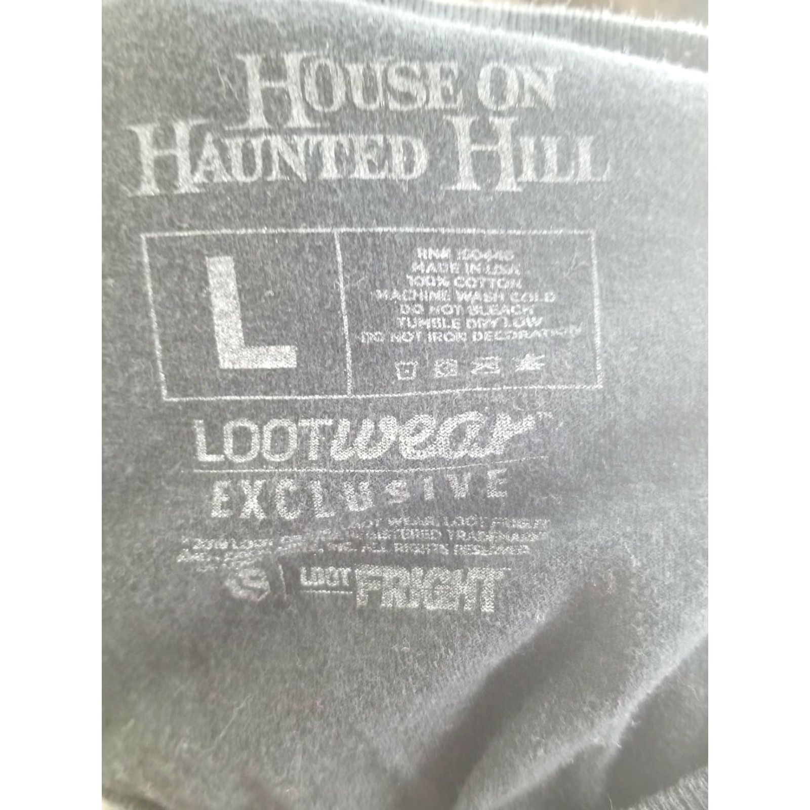 Vintage Loot Crate The House On Haunted Hill Black T-shirt Do You Dare Enter Adult L Unisex Size US L / EU 52-54 / 3 - 4 Thumbnail