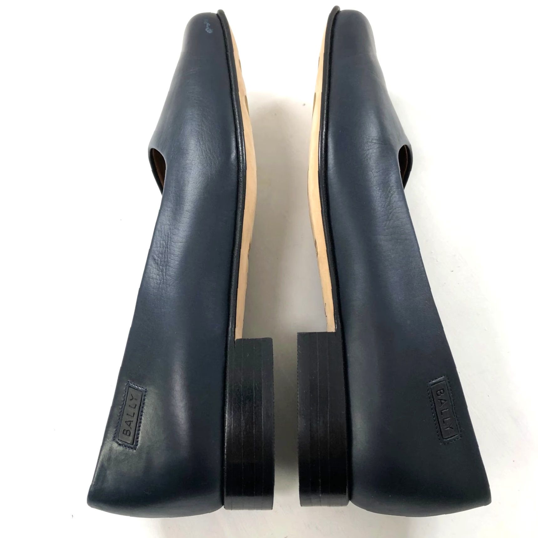 Bally Bally Women's Leather Slip On Pumps Low Heel Formal Dress Shoes Blue Size S / US 4 / IT 40 - 6 Thumbnail