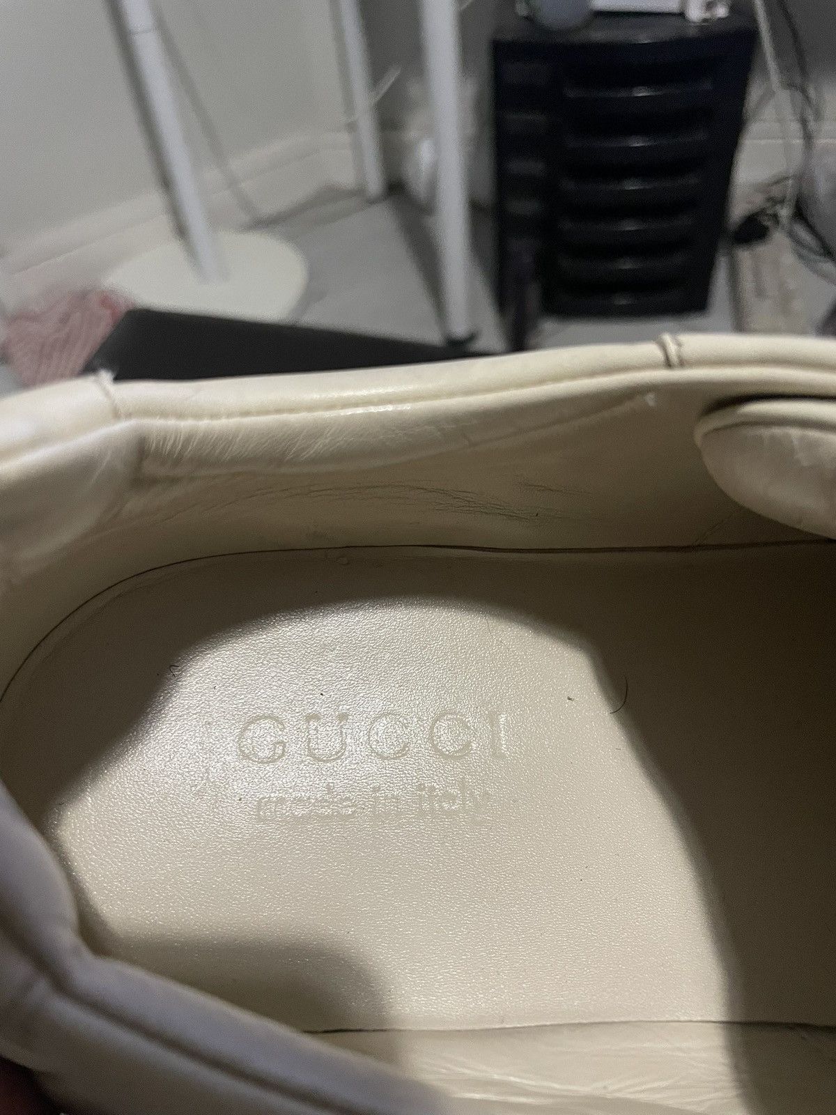 Gucci Gucci Men Leather Rython Dirty Mouth Sneakers Ivory Size US 10 / EU 43 - 4 Thumbnail
