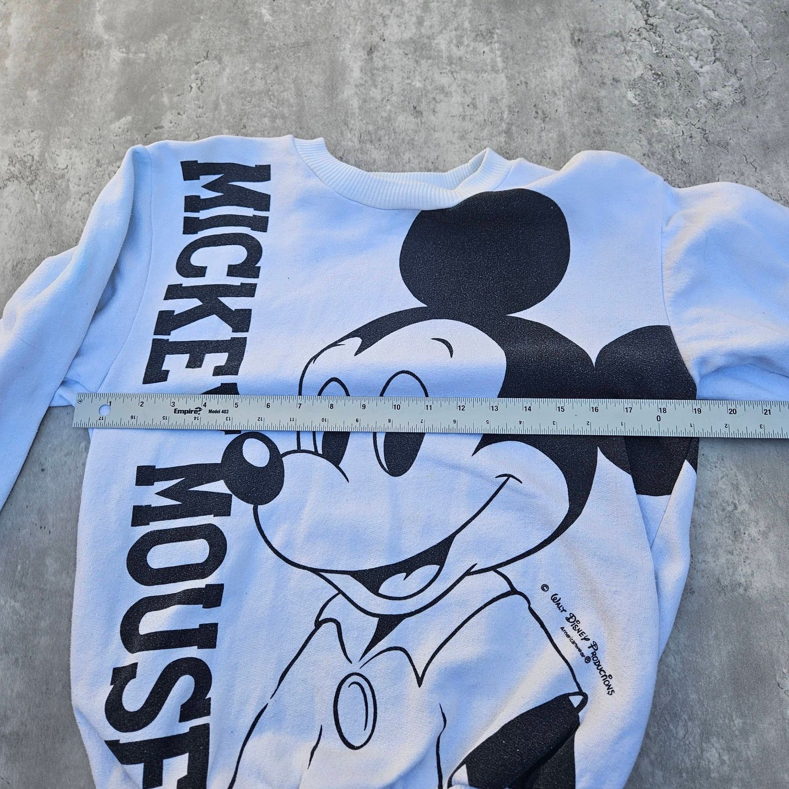 Disney Vintage 90' Mickey Mouse AOP Sweatshirt White Women's Small Size S / US 4 / IT 40 - 5 Thumbnail