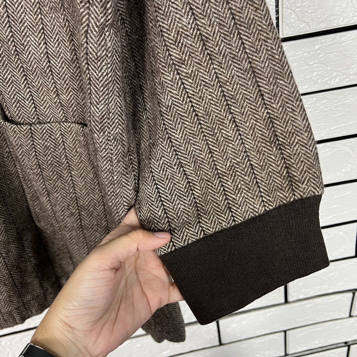Balmain Vintage BALMAIN Herringbone Pattern Casual Jacket #4057-C184 Size US L / EU 52-54 / 3 - 8 Thumbnail