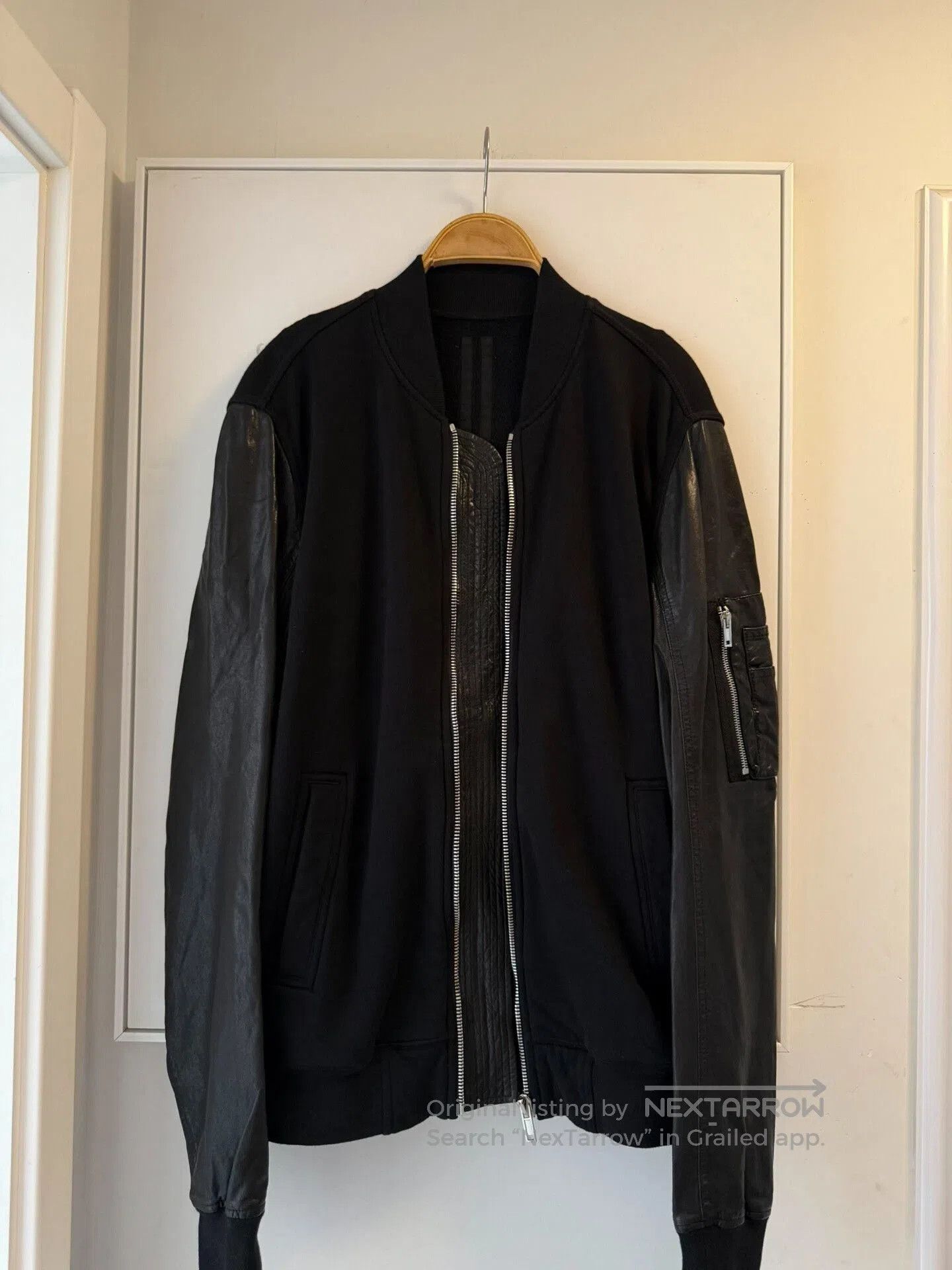 Rick Owens Rick Owens Men's Jacket with Leather Sleeves. Size US S / EU 44-46 / 1 - 1 Thumbnail