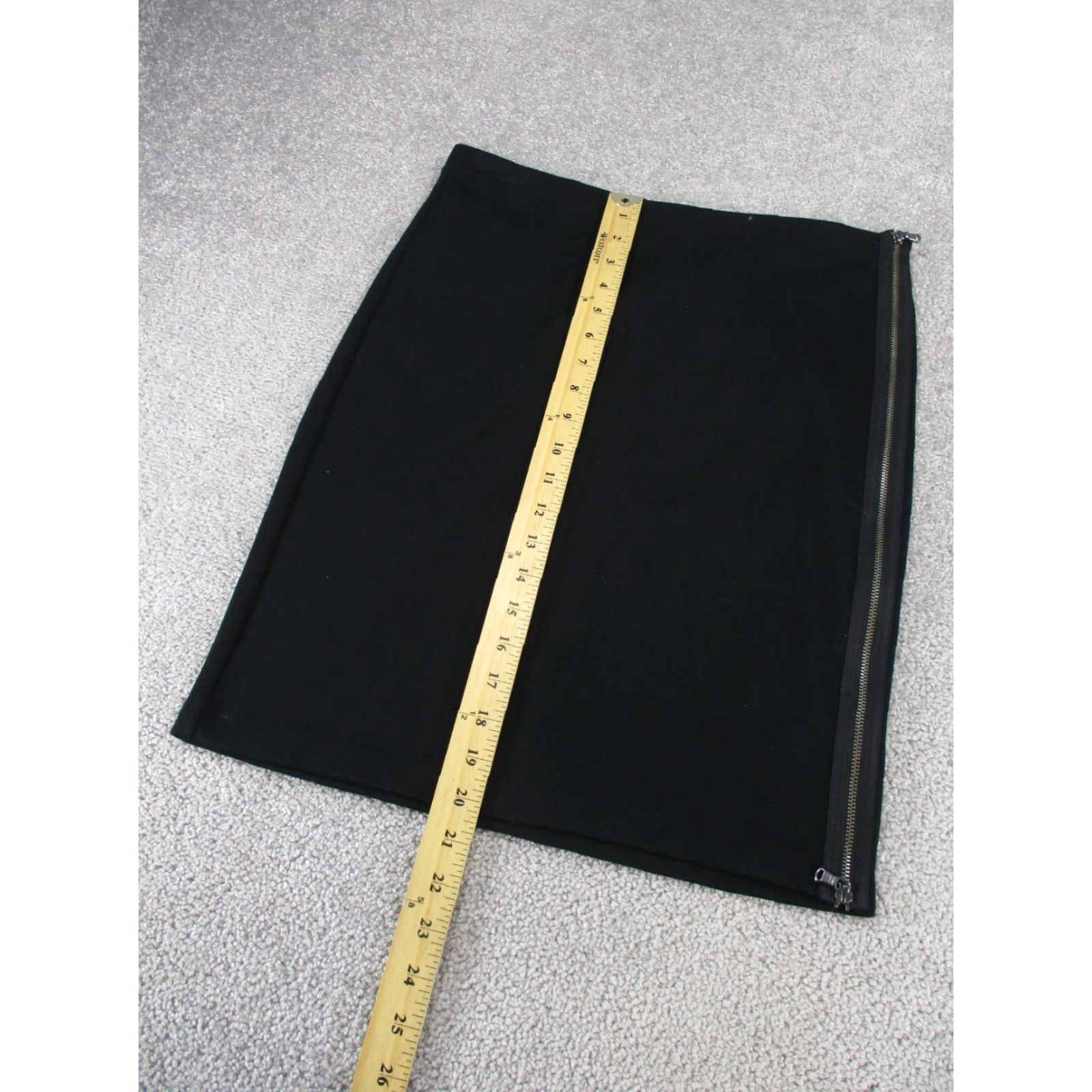 Gap VINTAGE Gap Women’s Pencil Skirt 12 Black Stretch Business Casual Workwear Knee Length Zipper Size 34" / US 12 / IT 48 - 3 Thumbnail