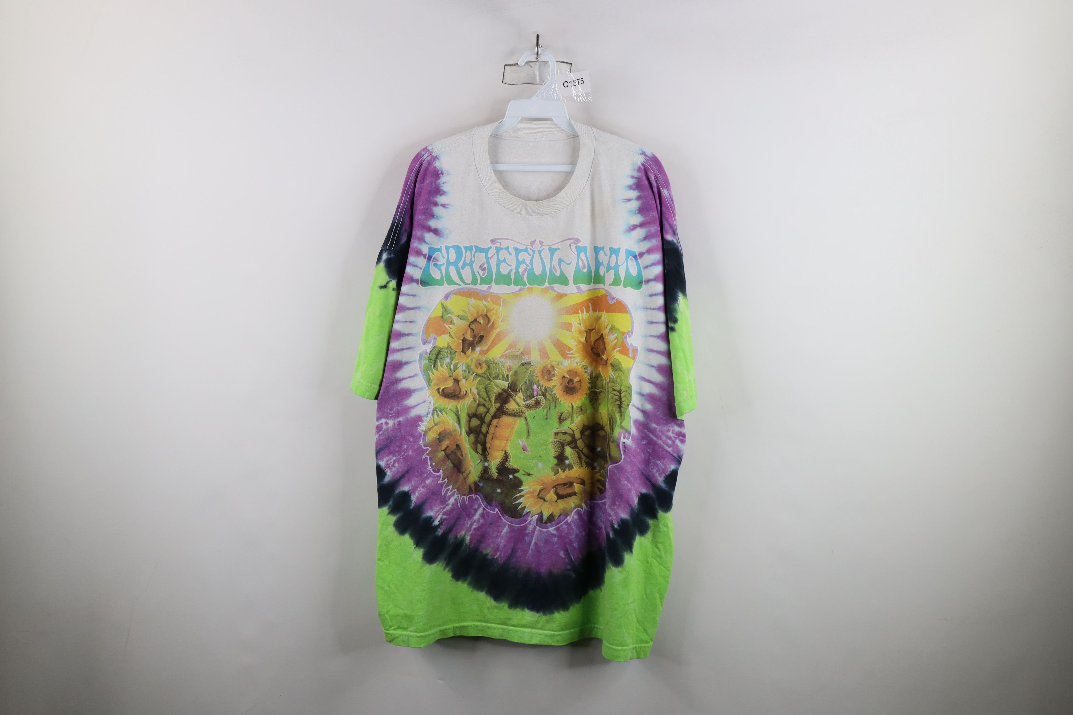 Vintage 90s Rainbow Dye Turtle Grateful Dead Band T-Shirt