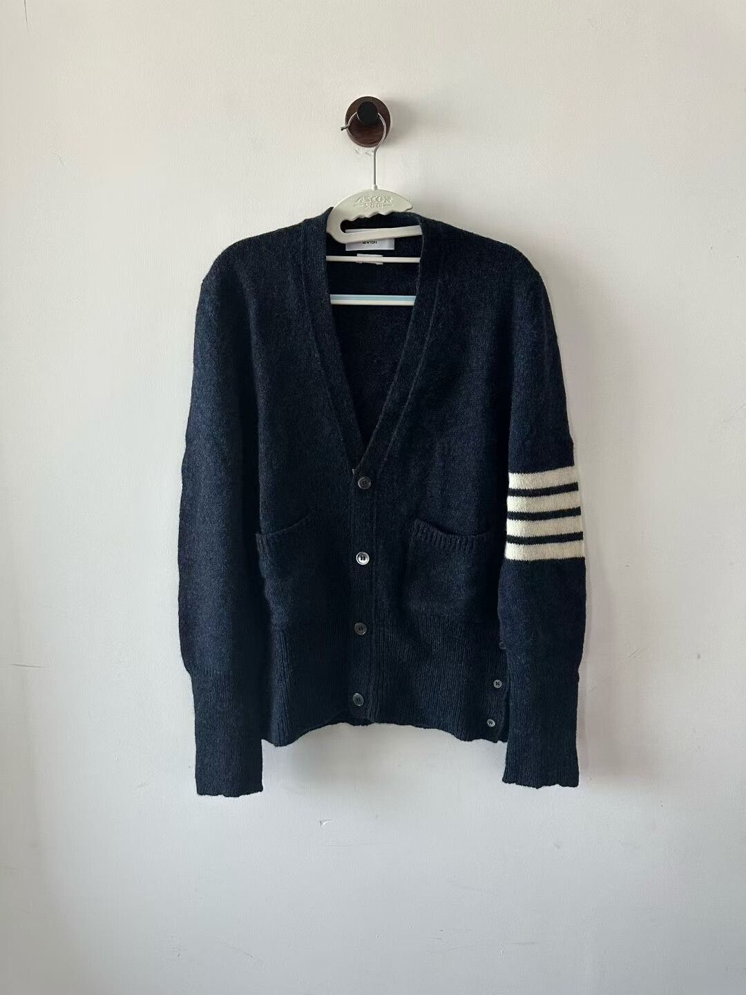 Thom Browne Thom Browne Dark Blue Wool Cardigan Size US L / EU 52-54 / 3 - 1 Thumbnail