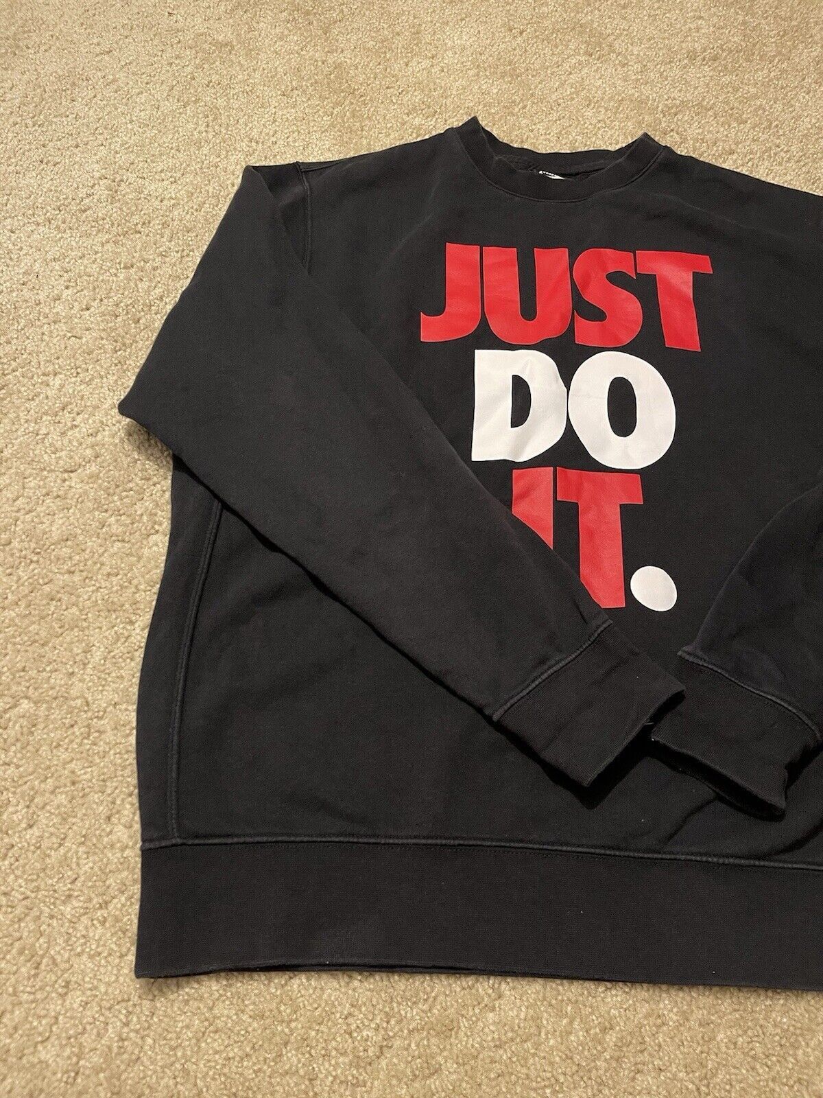 Nike × Vintage Nike Just Do It Logo Men’s Black Red White Crewneck Sweater Size US XL / EU 56 / 4 - 3 Thumbnail