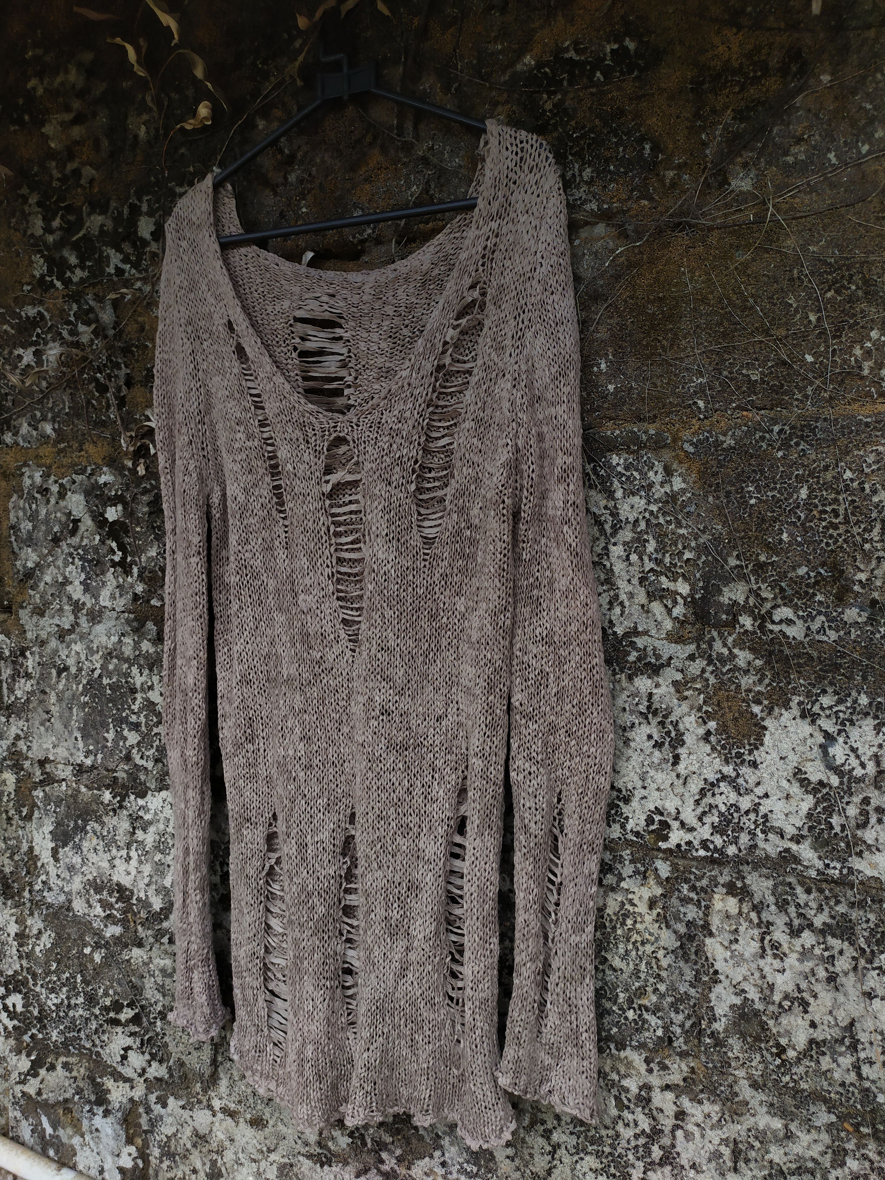 20471120 × Japanese Brand Unbrand Fishnet knit Distressed Size US M / EU 48-50 / 2 - 2 Thumbnail