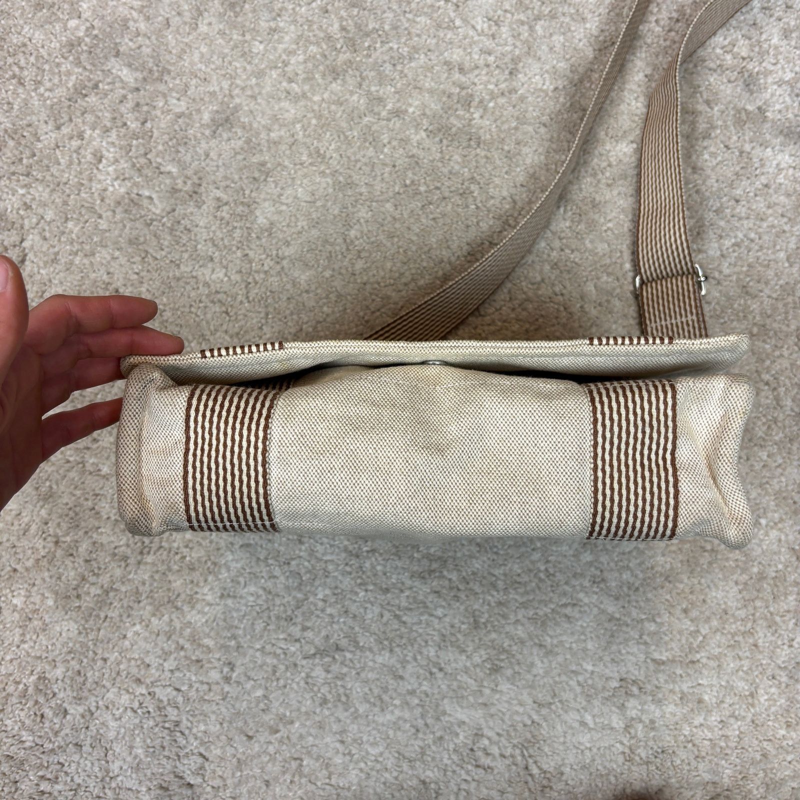 Hermes Hermes White Fourre Tout Besace PM Canvas Shoulder Bag Size ONE SIZE - 7 Thumbnail