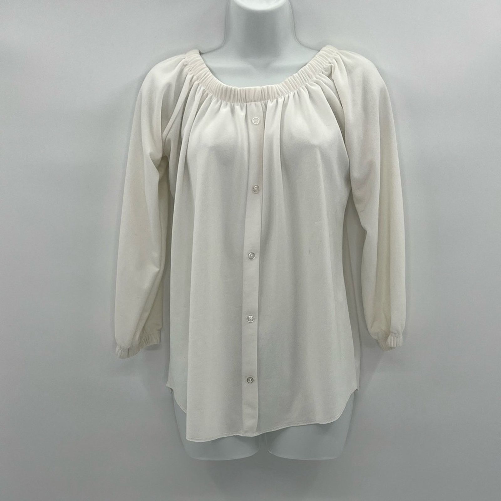 Boohoo Boohoo White Balloon Sleeve Blouse Size 12 Size XL / US 12-14 / IT 48-50 - 1 Thumbnail