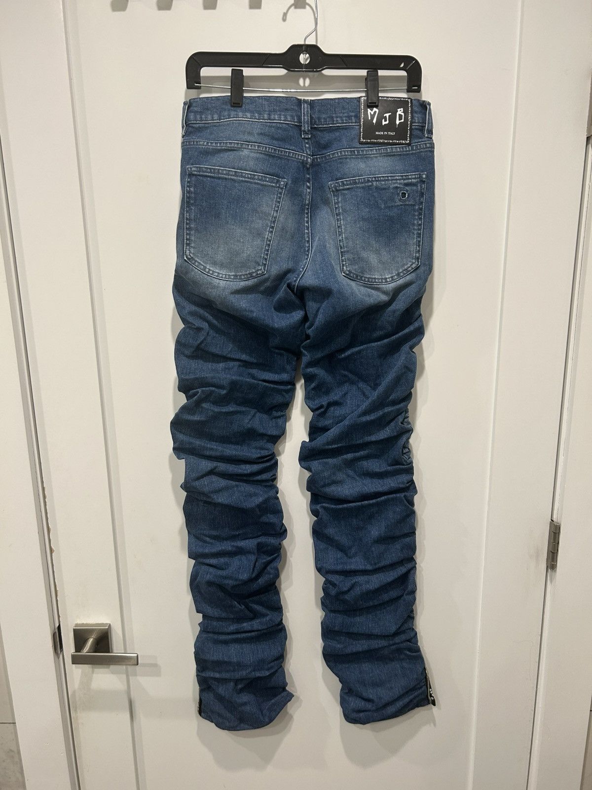 Marc Jacques Burton MJB Light Wash Stack Pant Zip Flair Size US 30 / EU 46 - 2 Thumbnail