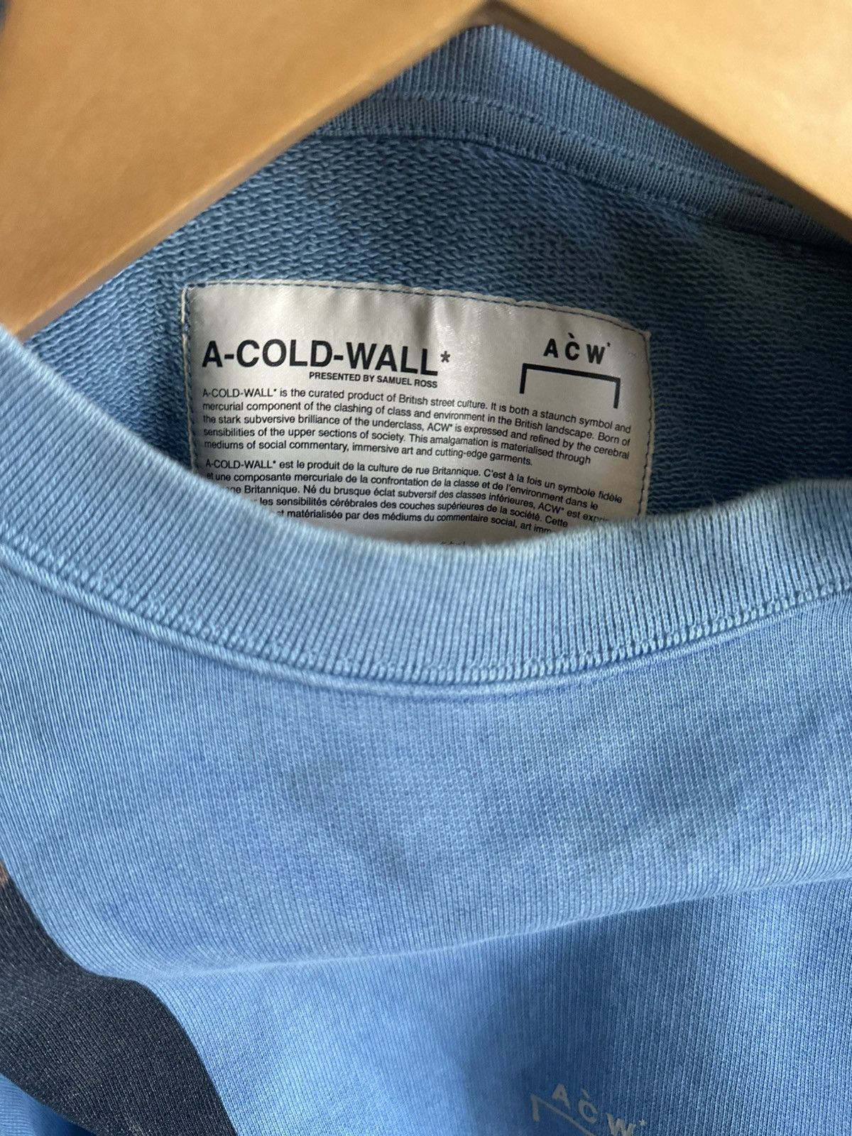 A-COLD-WALL* A-COLD-WALL Men’s Medium Blue Graphic Logo Pullover Crewneck Size US M / EU 48-50 / 2 - 4 Thumbnail