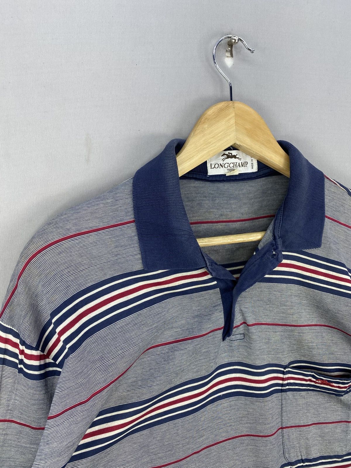 Longchamp Longchamp Horizontal Stripes Polo Tee Long Sleeve Size US M / EU 48-50 / 2 - 2 Thumbnail