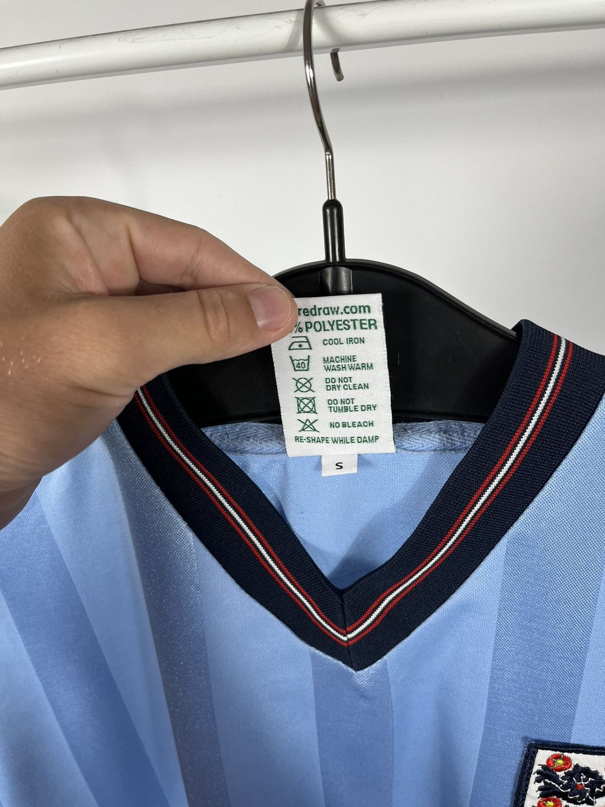 Other Score Draw England Retro Light Blue Football Shirt Size S Size US S / EU 44-46 / 1 - 5 Thumbnail