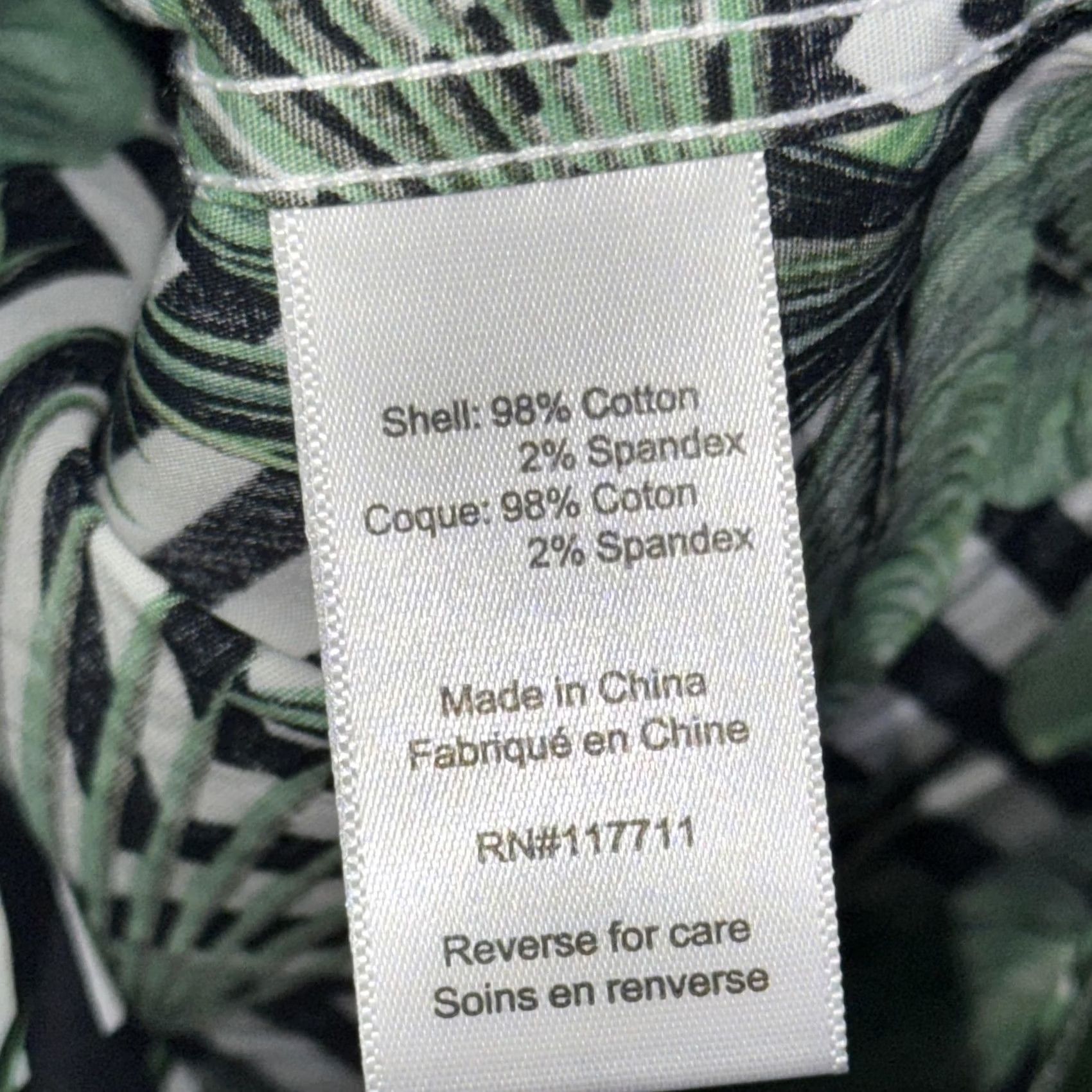 Vintage Paisley & Gray Shirt Mens M Green Tropical Palm Geometric Slim Fit Stretch Size US M / EU 48-50 / 2 - 7 Thumbnail