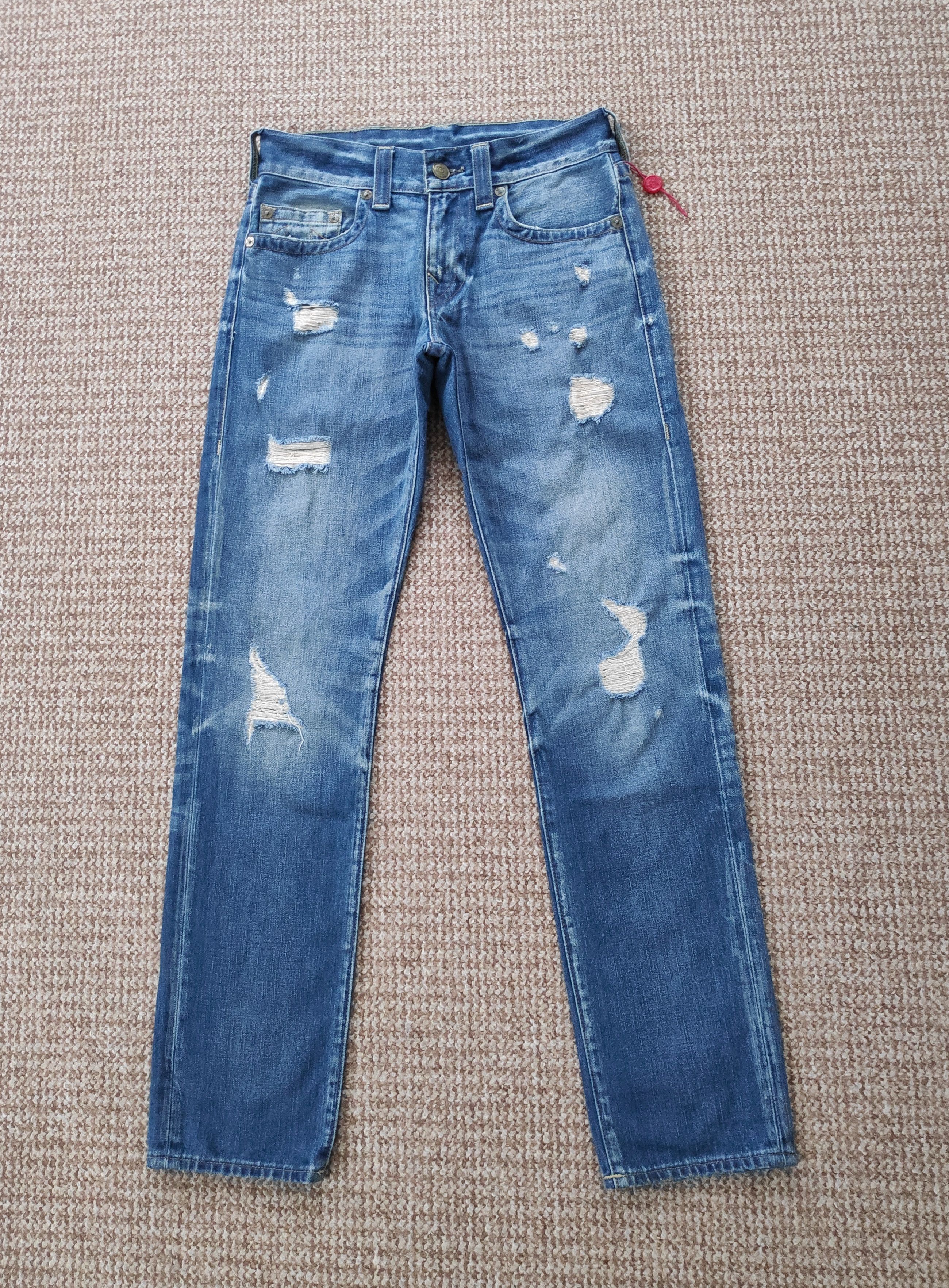 True Religion True Religion Relaxed Slim Geno Distressed Denim Jeans Size US 29 - 2 Thumbnail
