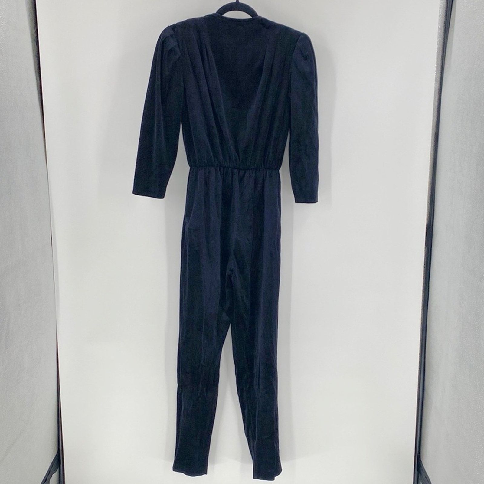 Vintage Vintage Scarlet black velvet pockets jumpsuit Holiday sz S Size 26" / US 2 / IT 38 - 9 Thumbnail