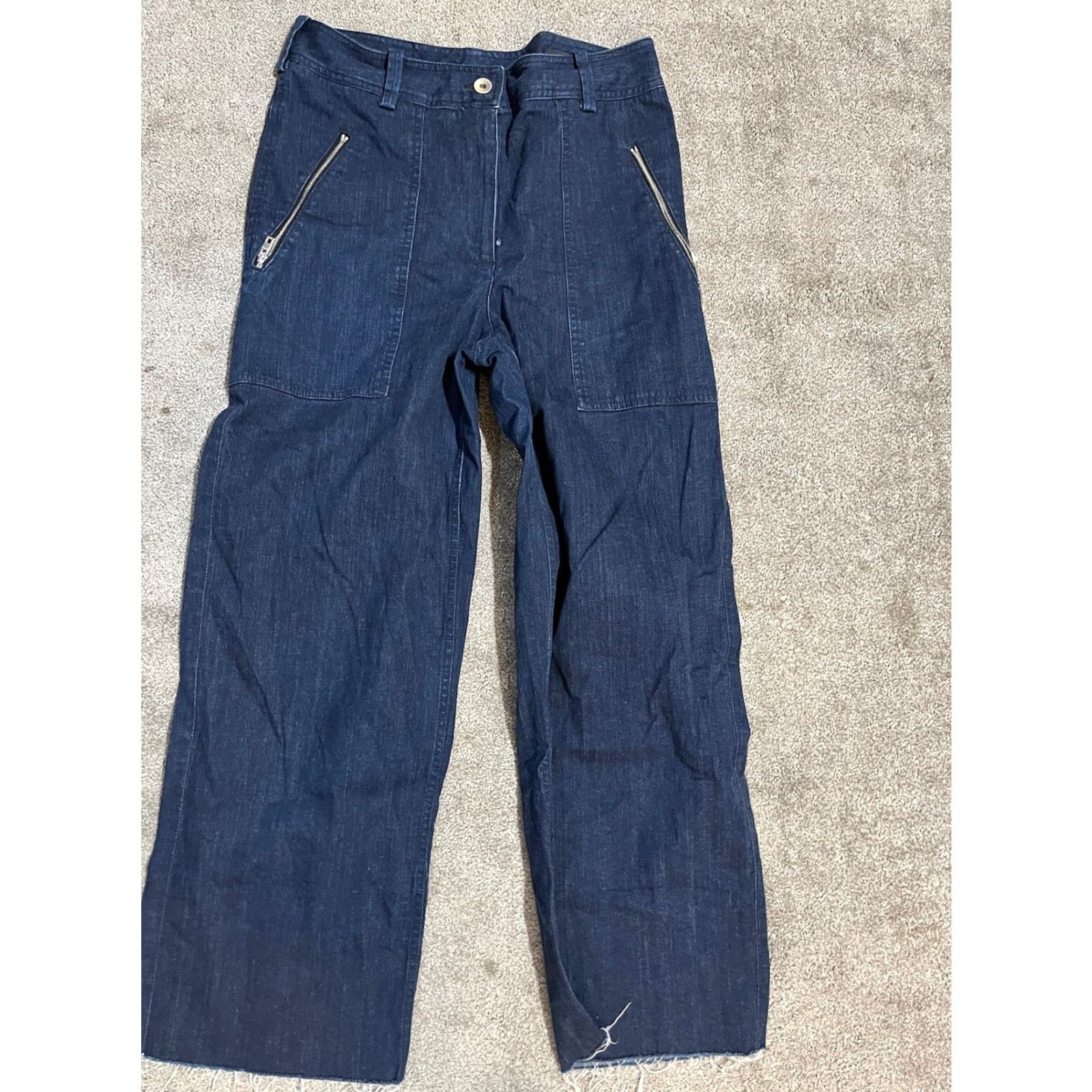 Rag & Bone RAG & BONE DRE Capri Jeans Women 2 Blue Cropped Stretch Hipster Raw Hem Regular Fit Size 26" / US 2 / IT 38 - 3 Thumbnail