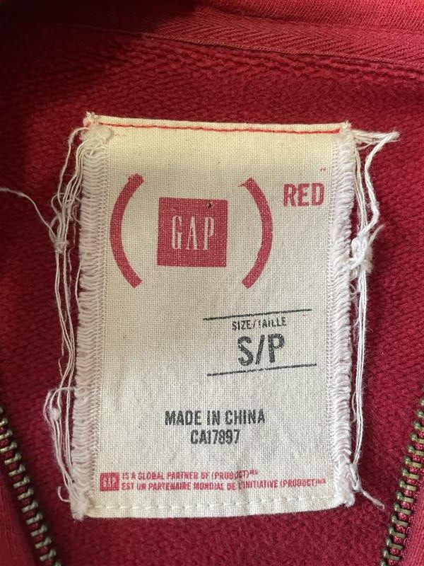 Gap × Vintage Distressed Gap Zip Hoodie RED Size US S / EU 44-46 / 1 - 6 Thumbnail
