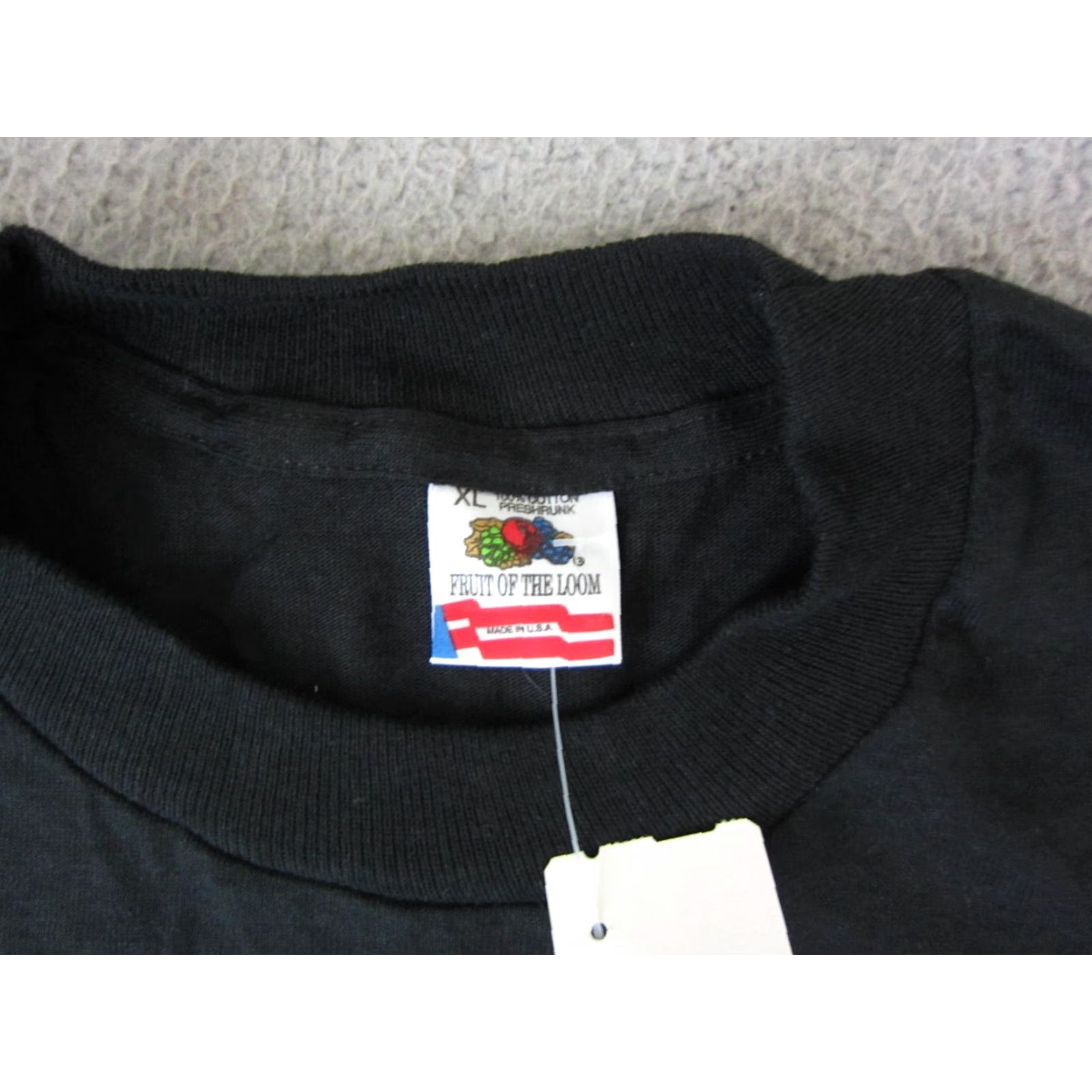 Fruit Of The Loom VINTAGE Fruit of the Loom Shirt Mens XL Black Crew Neck Short Sleeve T-Shirt Logo - Classic Fit Size US XL / EU 56 / 4 - 3 Thumbnail