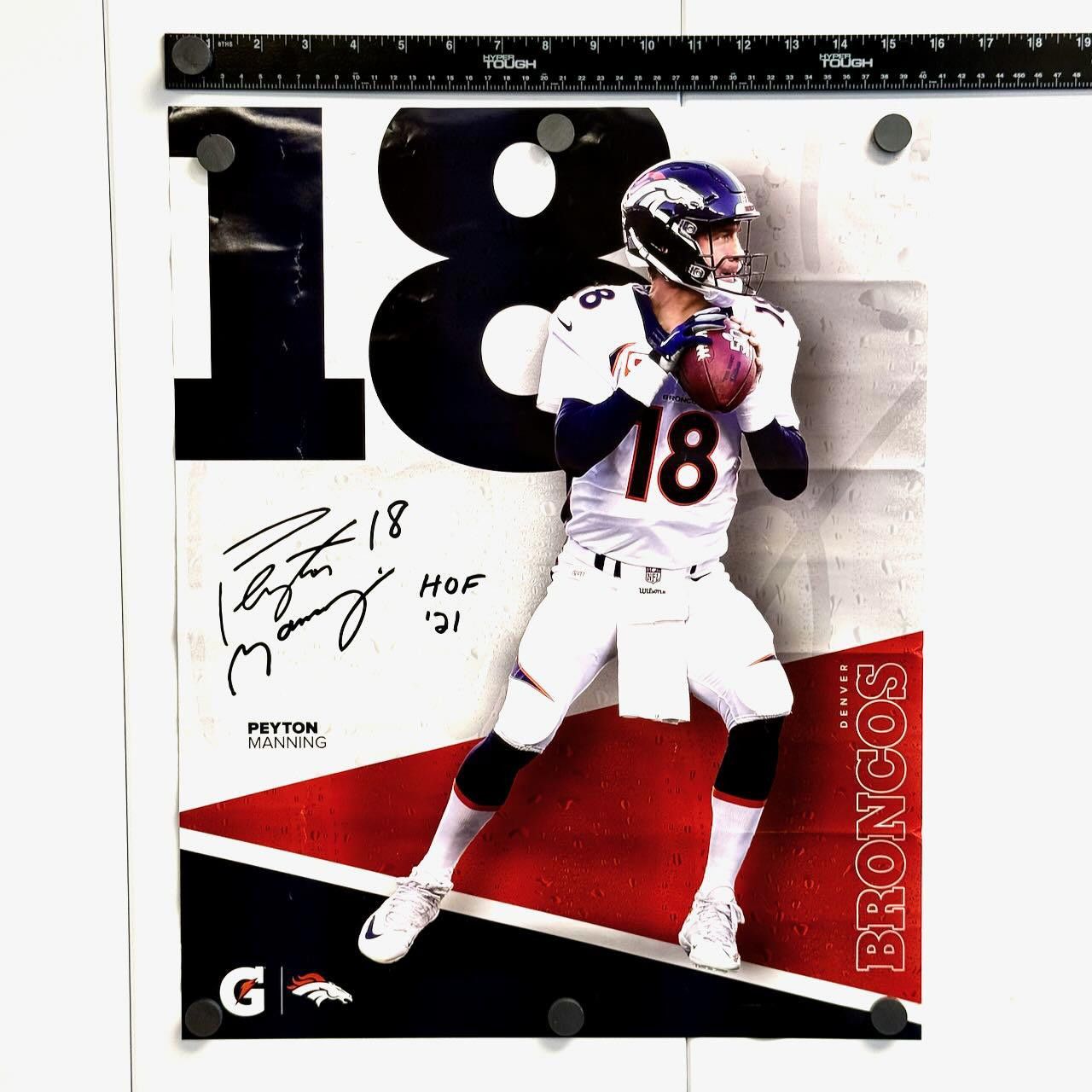 Designer Peyton Manning Denver Broncos Poster HOF '21 HOF 16" x 20" Size ONE SIZE - 7 Thumbnail