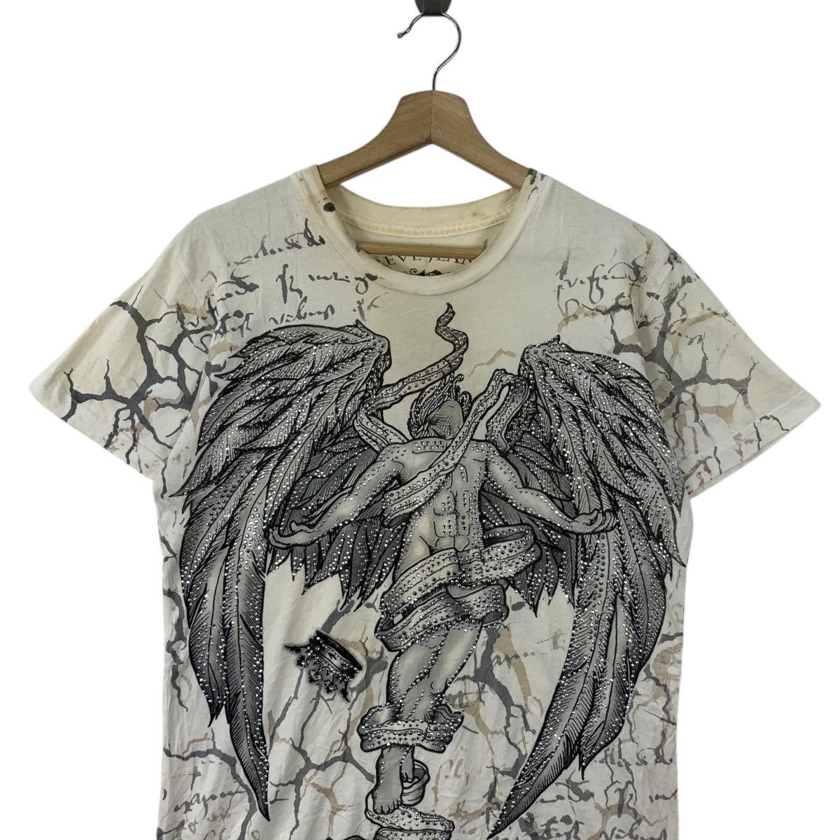 Vintage REVE JEANS SWAROVSKI Fall From Grace AOP Tee Shirt Top Size S / US 4 / IT 40 - 2 Thumbnail