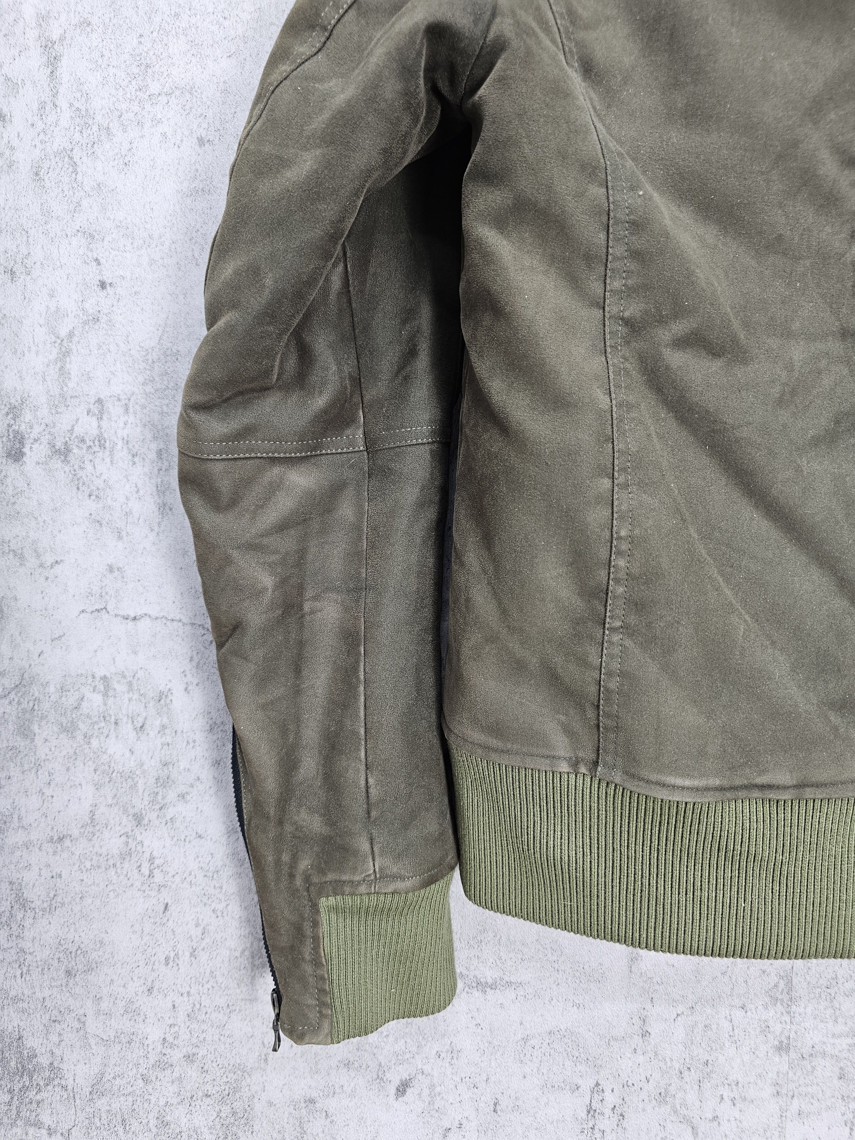 Japanese Brand × Shellac SHELLAC Riri Zipper Waxed Cotton Bomber Sherpa Jacket J0069 Size US M / EU 48-50 / 2 - 5 Thumbnail