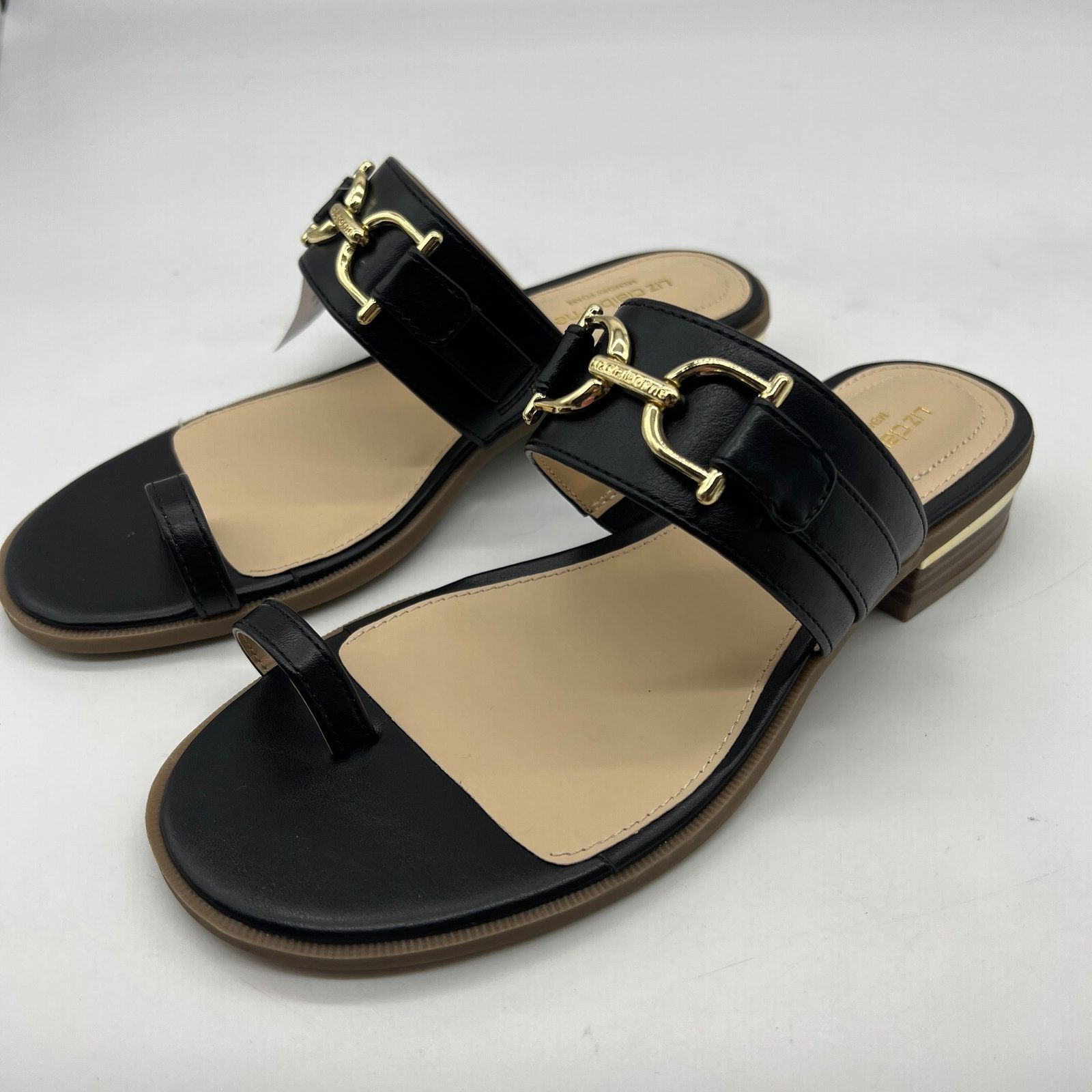 Other Liz Claiborne Womens Argent Flat Sandals Black Size 6M Size US 6 / IT 36 - 3 Thumbnail
