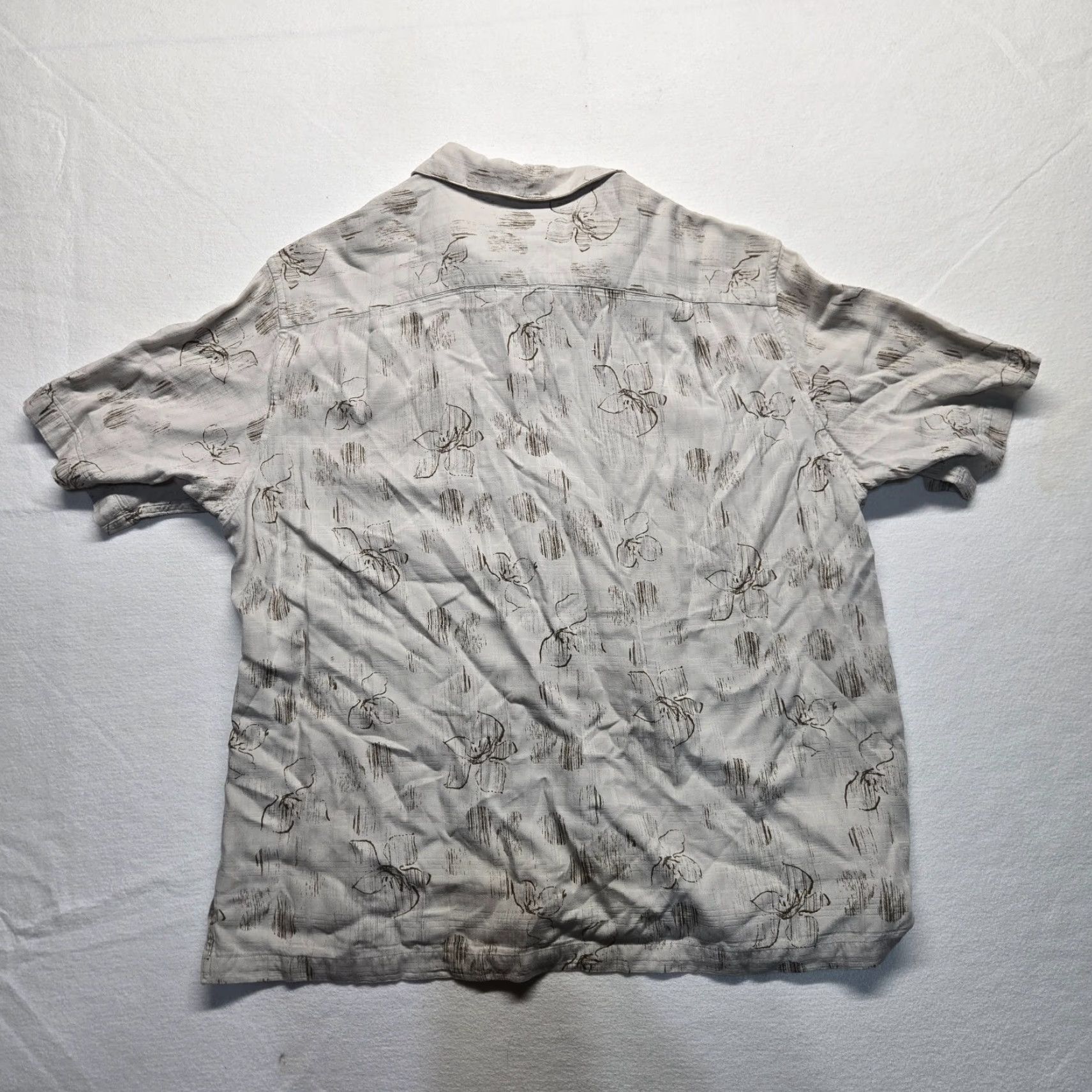 Liz Claiborne CLAIBORNE Shirt Hawaiian Button-Up Short Sleeve Adult XL Tan Brown Extra Large Mens Size US XL / EU 56 / 4 - 7 Thumbnail