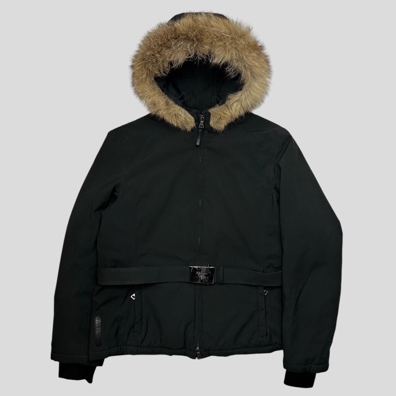 ジャケット・アウター PRADA SPORTS fox fur jacket Prada Beige Down Jacket with Fox Fur Hood Tg. 44 IT 44