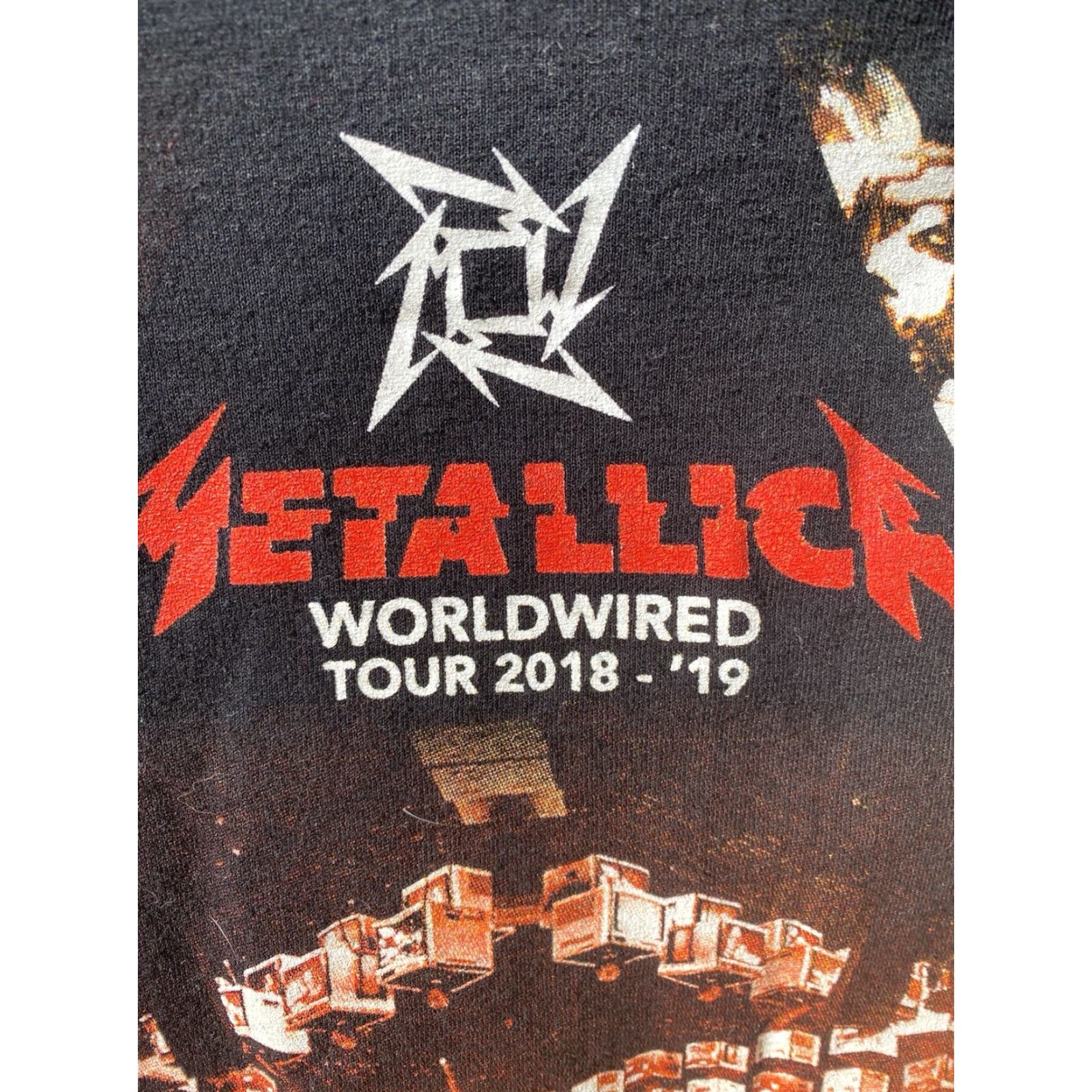 Gildan Metallica Worldwired Tour 2018 19 T Shirt Concert Band Tee Size Medium Short Sleeve Black Gildan Mens T-Shirt Graphic Print Band Tee Size US M / EU 48-50 / 2 - 3 Thumbnail