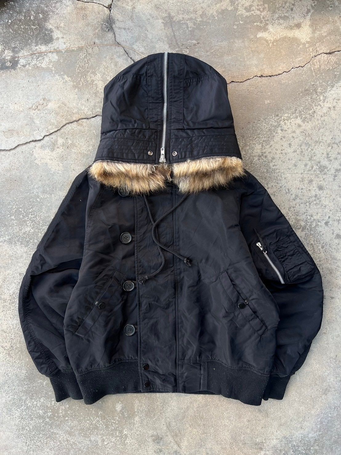Vintage Vintage Flight Jacket Bombers Fur Hoodies Size US S / EU 44-46 / 1 - 2 Thumbnail