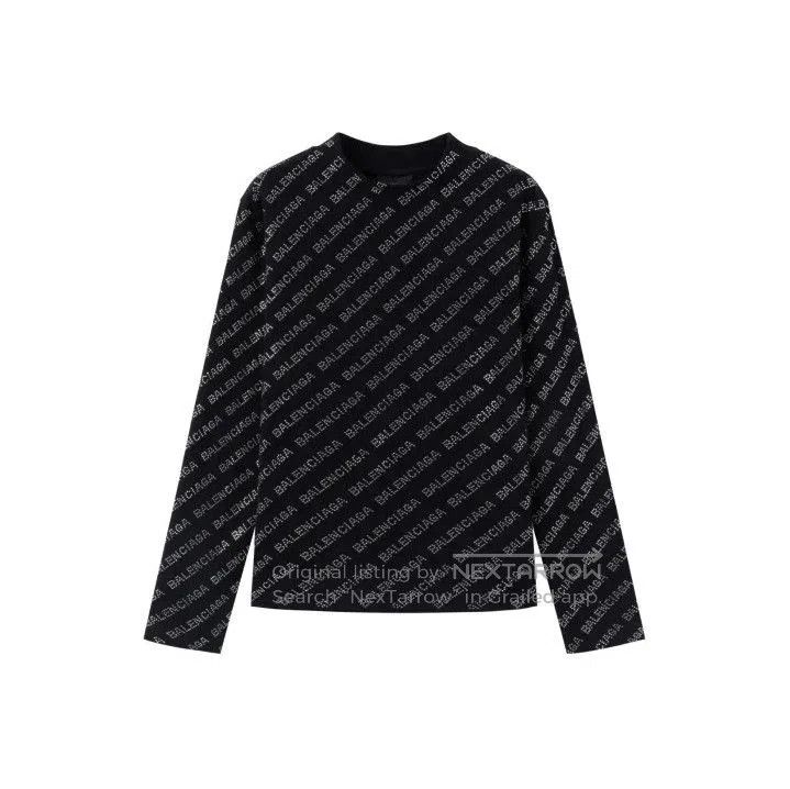 Balenciaga Black Logo Long Sleeve T.