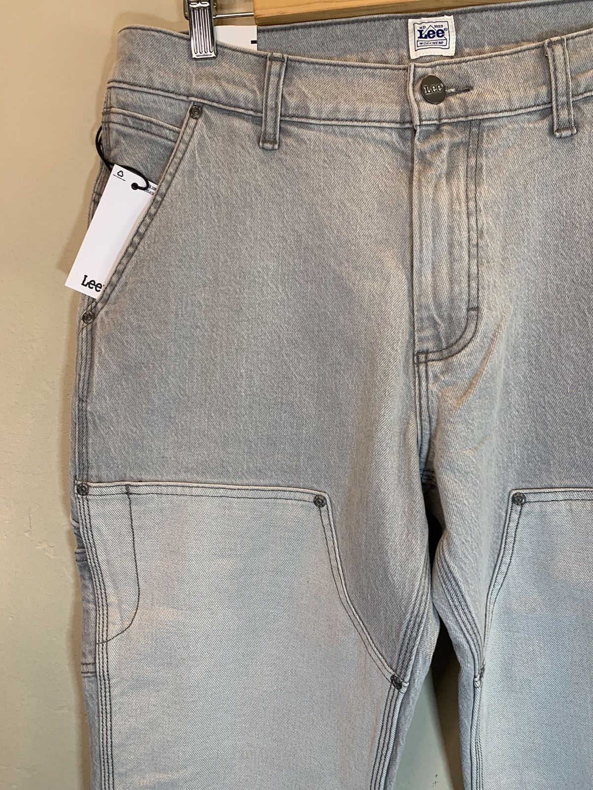 Designer × Lee *RARE* New Lee Double-Knee 2-Tone Carpenter Denim Jeans Size US 34 / EU 50 - 6 Thumbnail