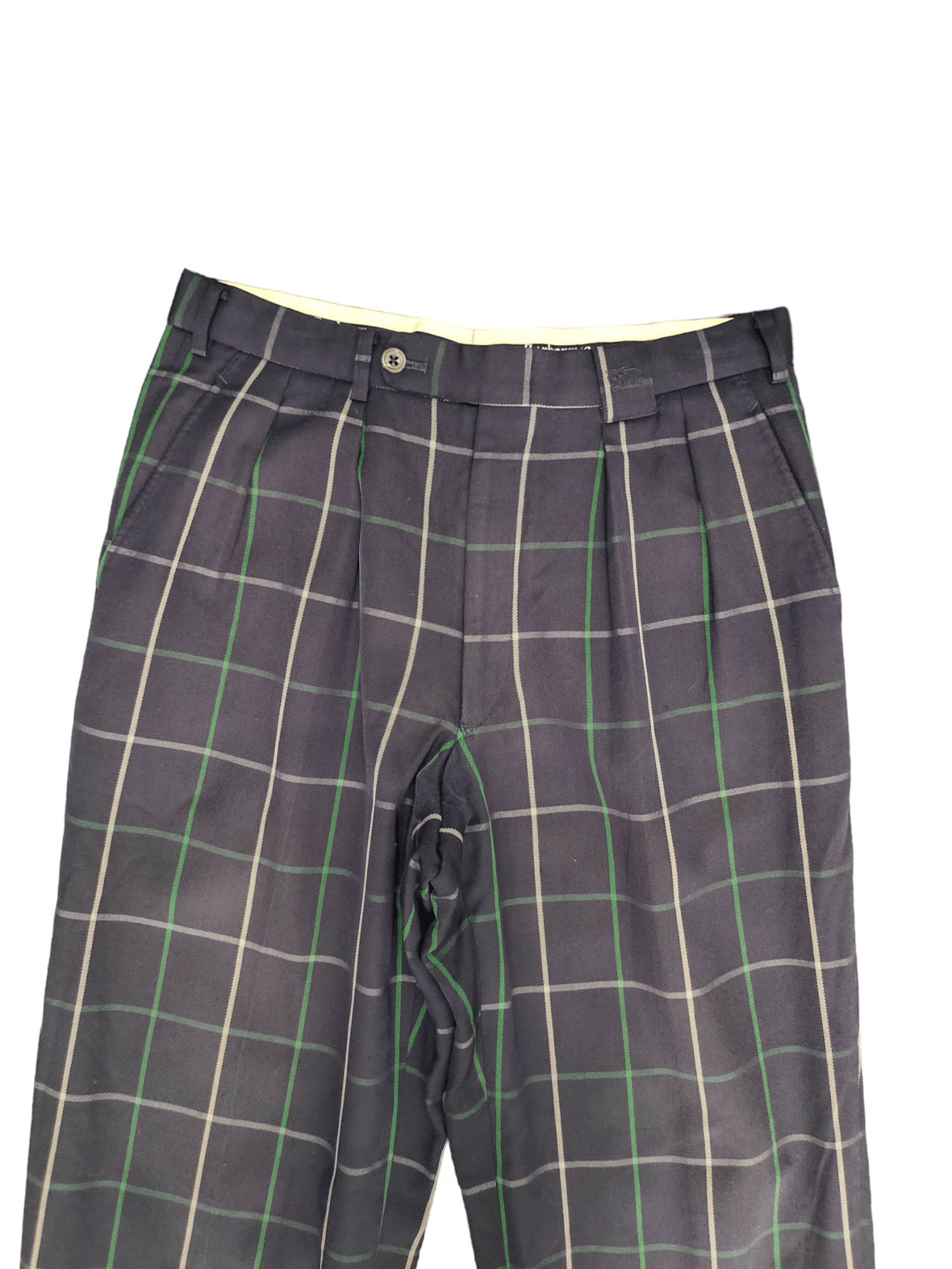 Burberry Vintage 90s Burberrys Checkered Wool Baggy Pants Size US 31 - 2 Thumbnail