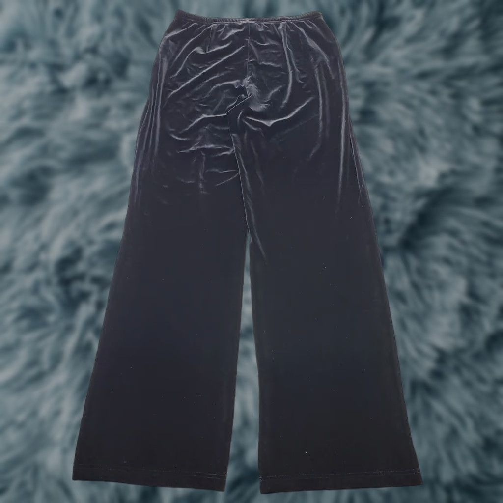 J. Jill J. Jill Velvet Pants Womens S Black Stretch Elastic Waistband Pull On Wide-Leg Pants Size 28" / US 6 / IT 42 - 1 Thumbnail