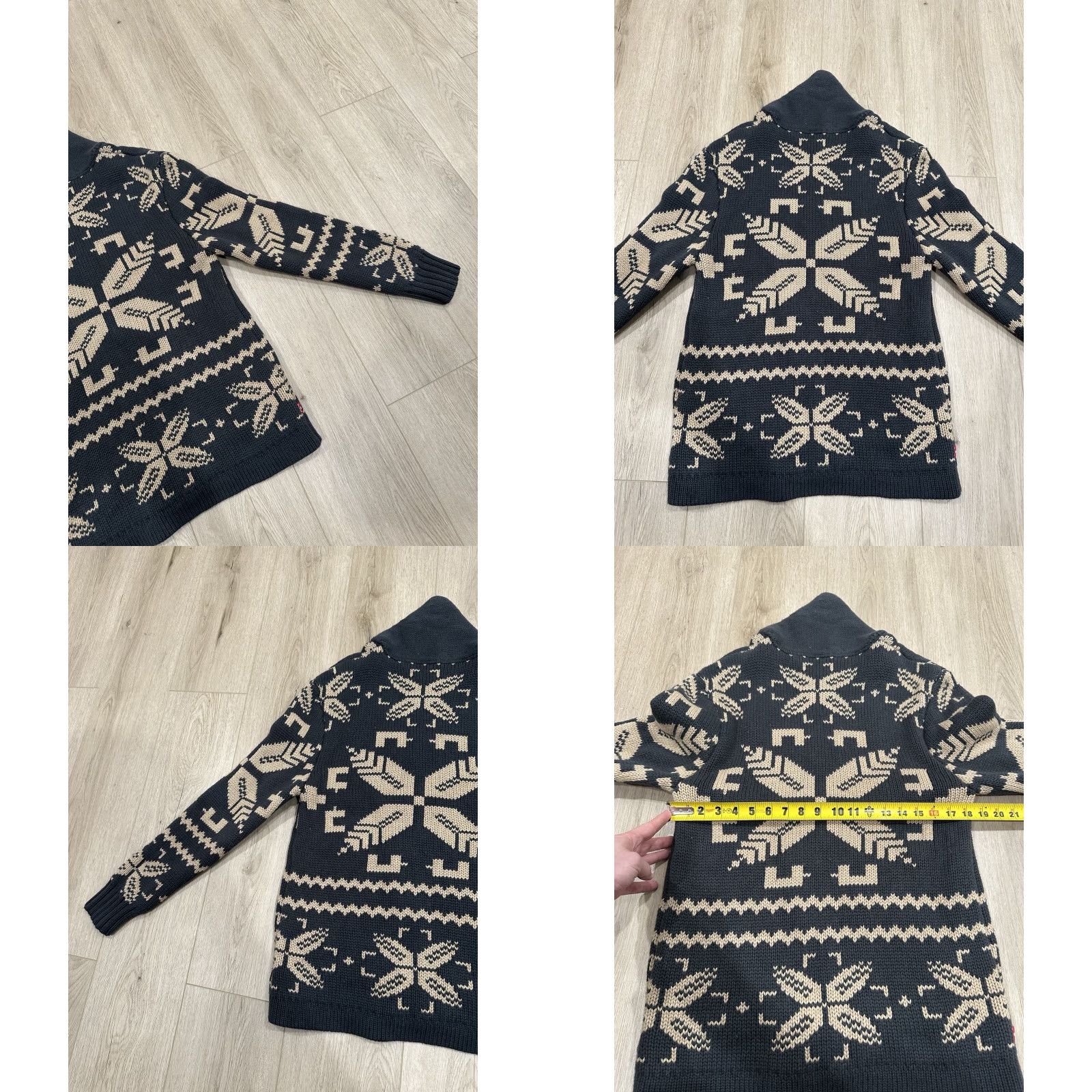 Levi's Levi’s Sweater Cardigan Women’s Medium Wool Blend Zip Multicolor Aztec Heavy Knit Fair Isle Casual Bohemian Pockets Size M / US 6-8 / IT 42-44 - 8 Thumbnail