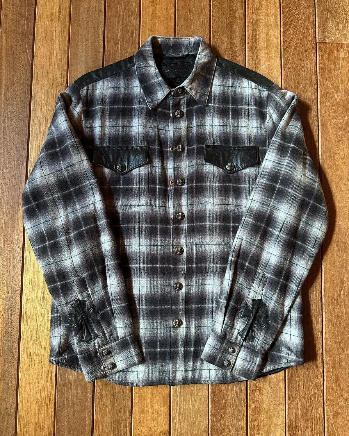 Chrome Hearts Chrome Hearts Cross Patch Flannel Jacket | Grailed